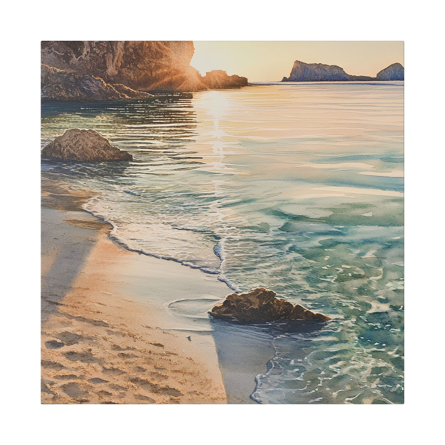 Ibiza Cala Comte Beach Sunset Canvas