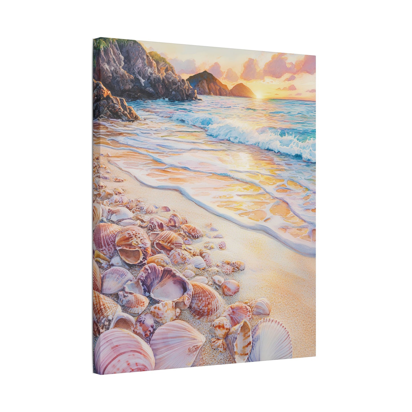 St Barth Shell Beach at Sunset Canvas