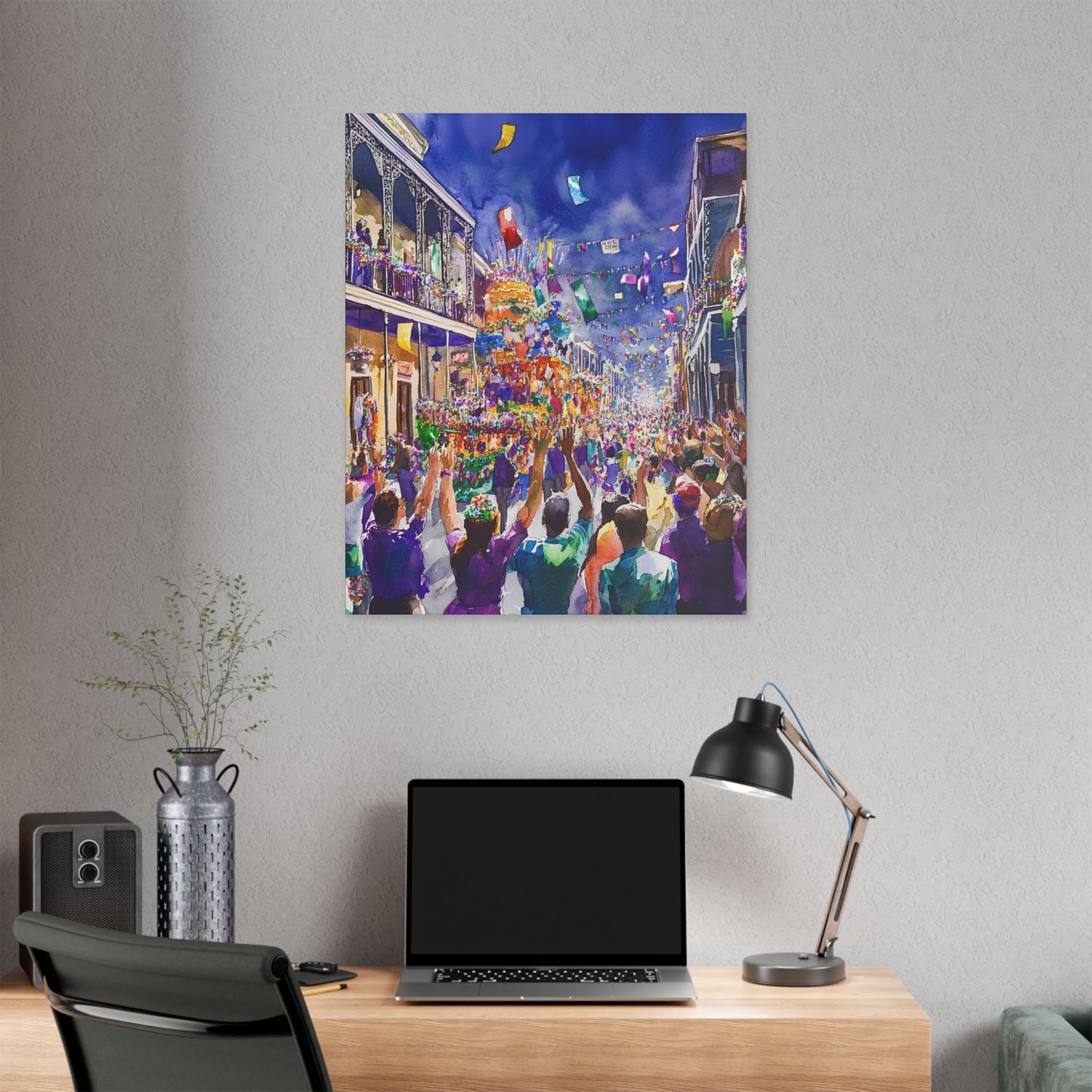 Mardi Gras Parade on Bourbon Street Canvas