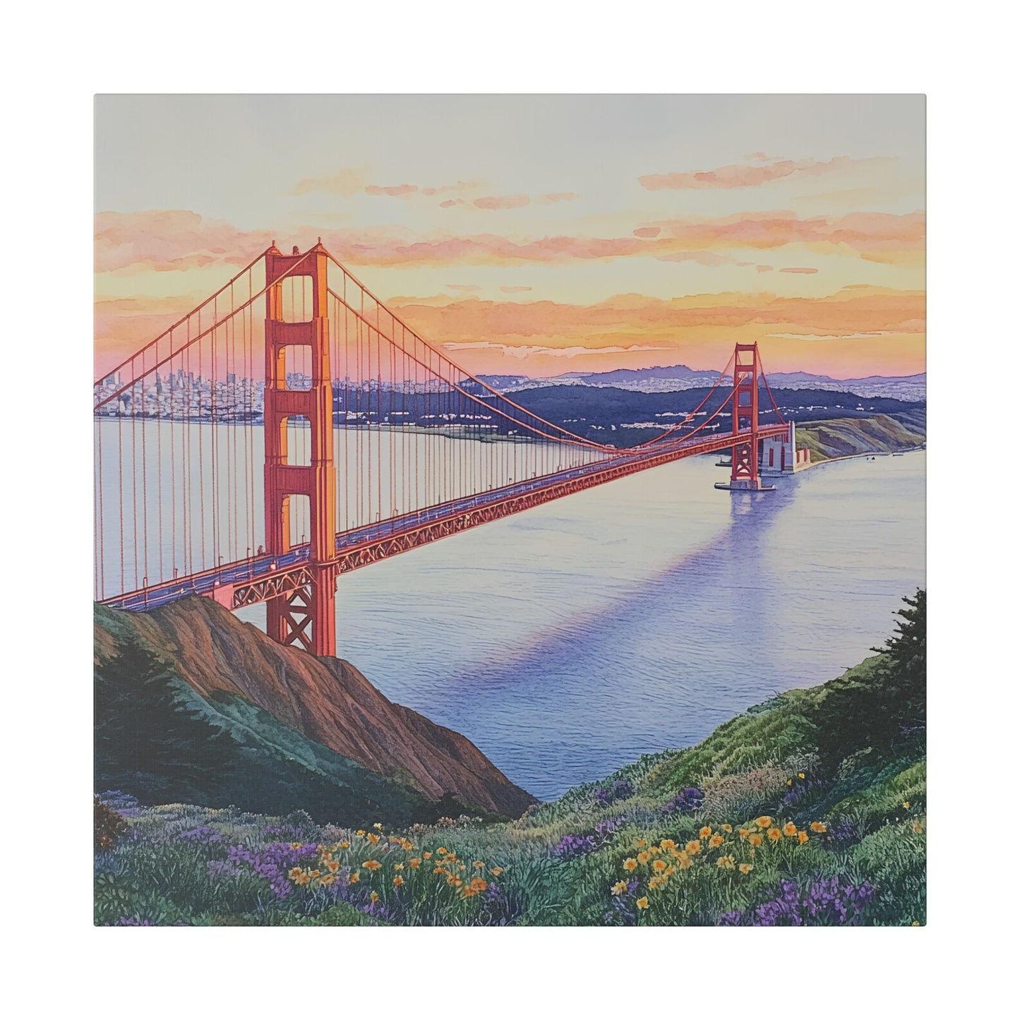 Golden Gate Bridge at Sunrise Canvas