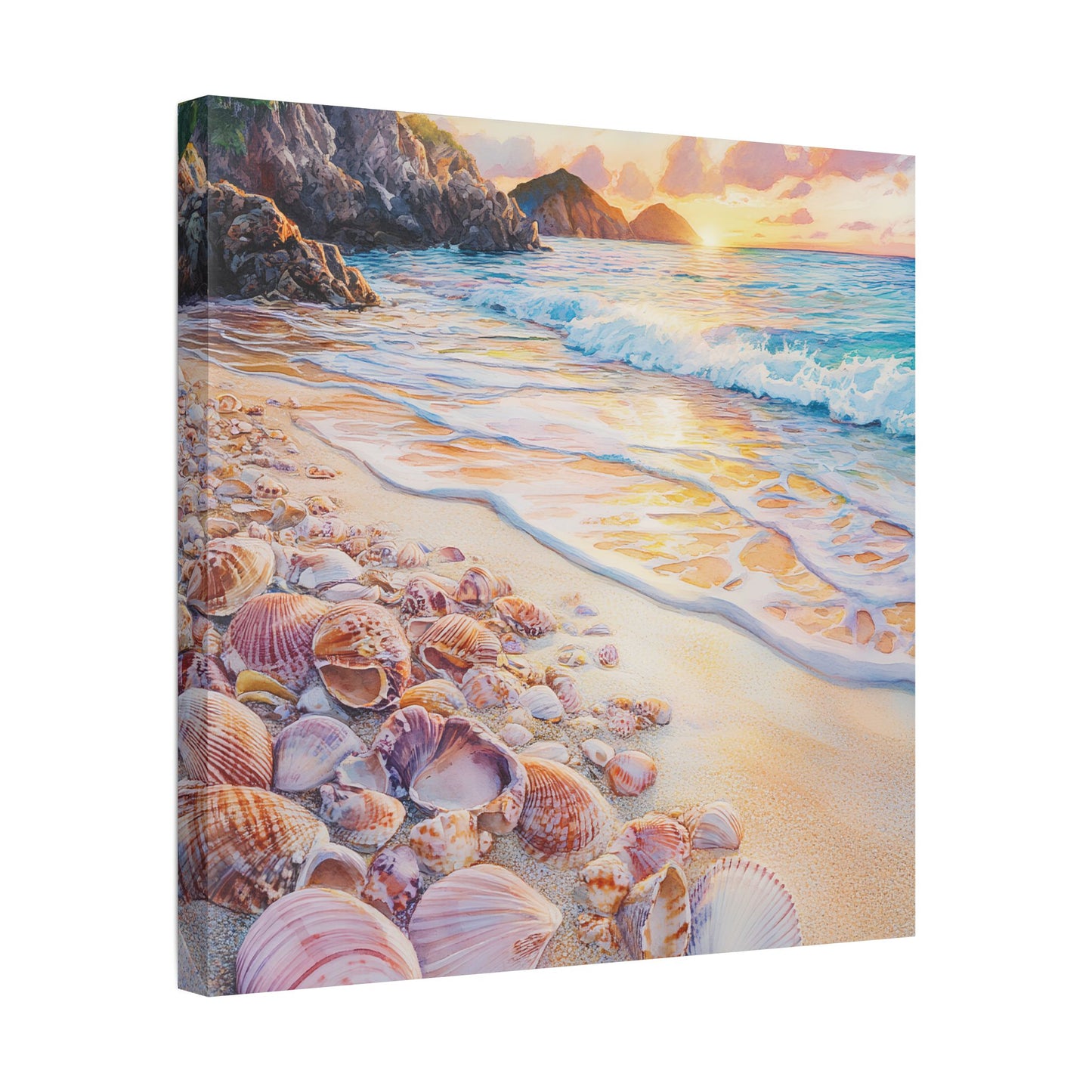 St Barth Shell Beach at Sunset Canvas