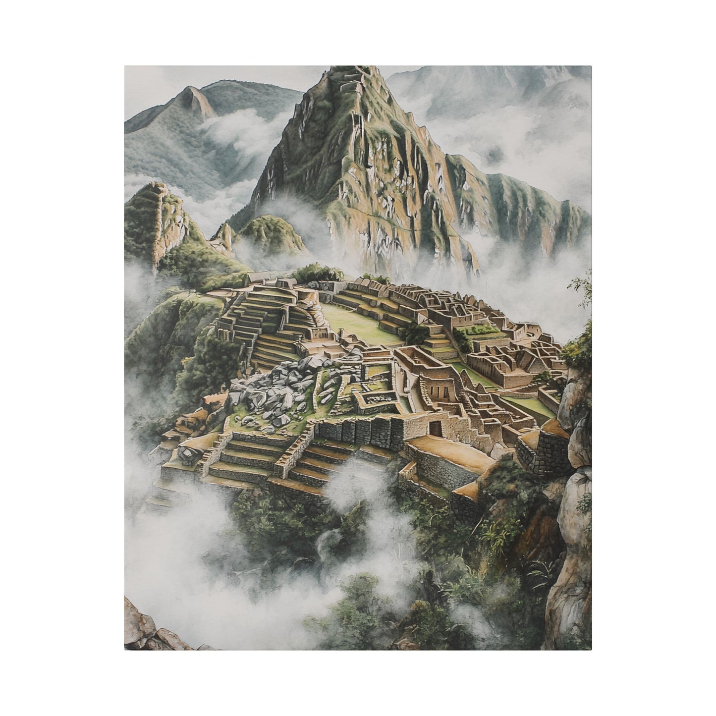 Machu Picchu in the Clouds Canvas