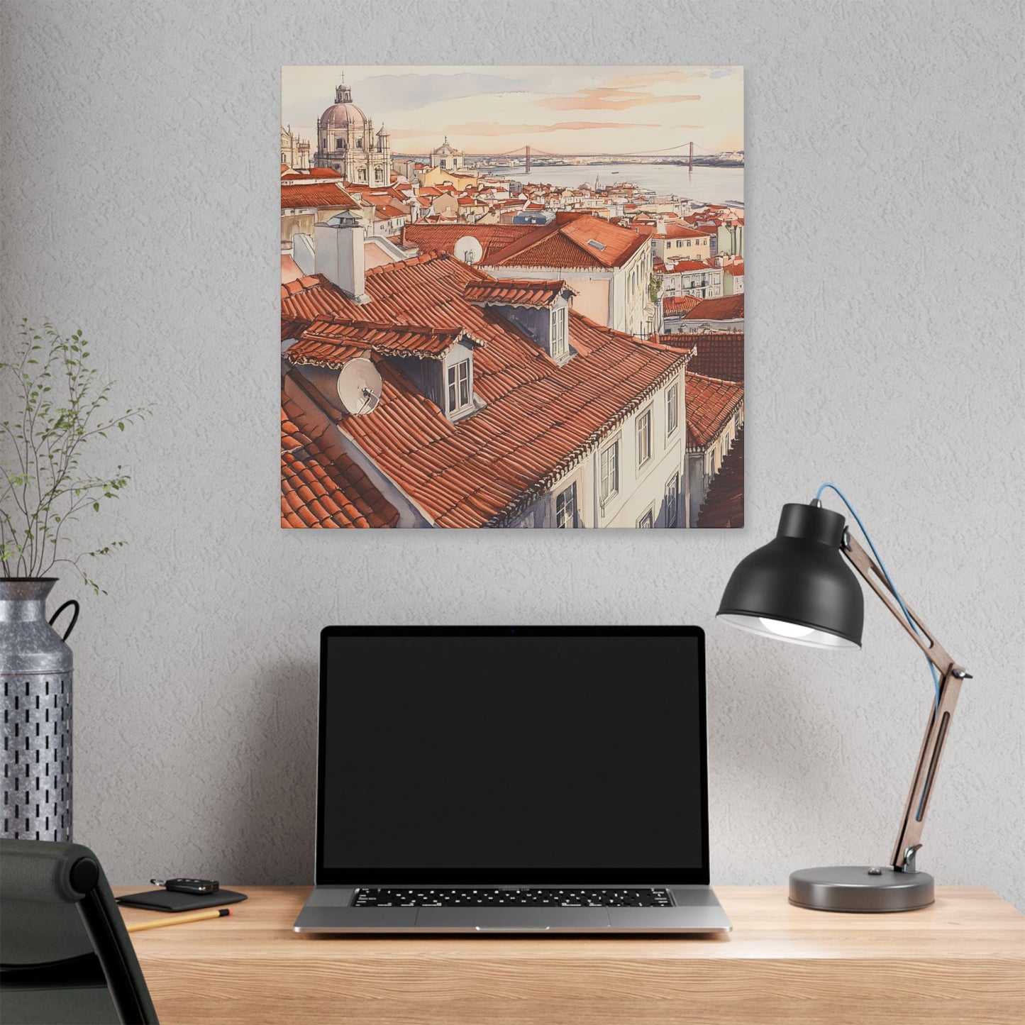 Lisbon Rooftop Panorama Canvas