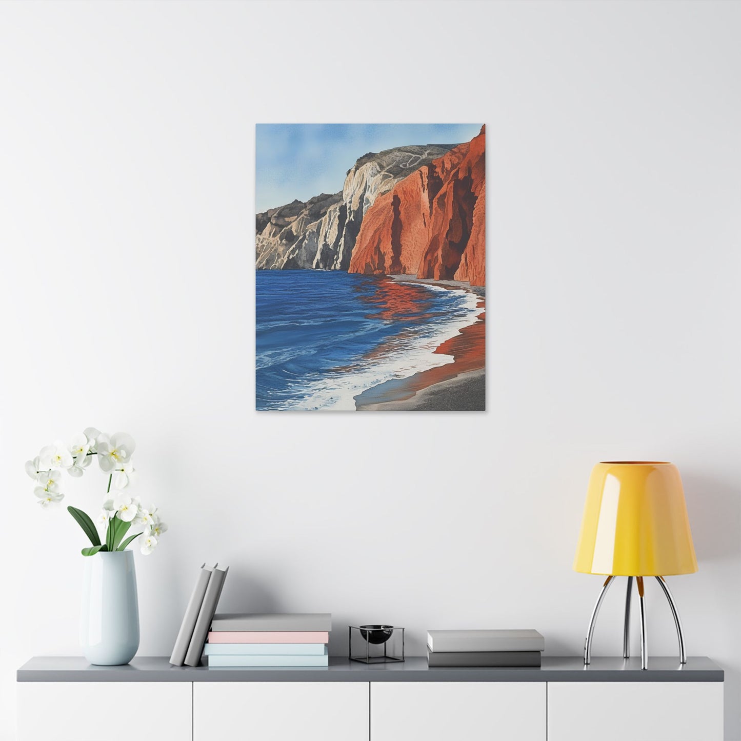 Red Beach Serenity Canvas