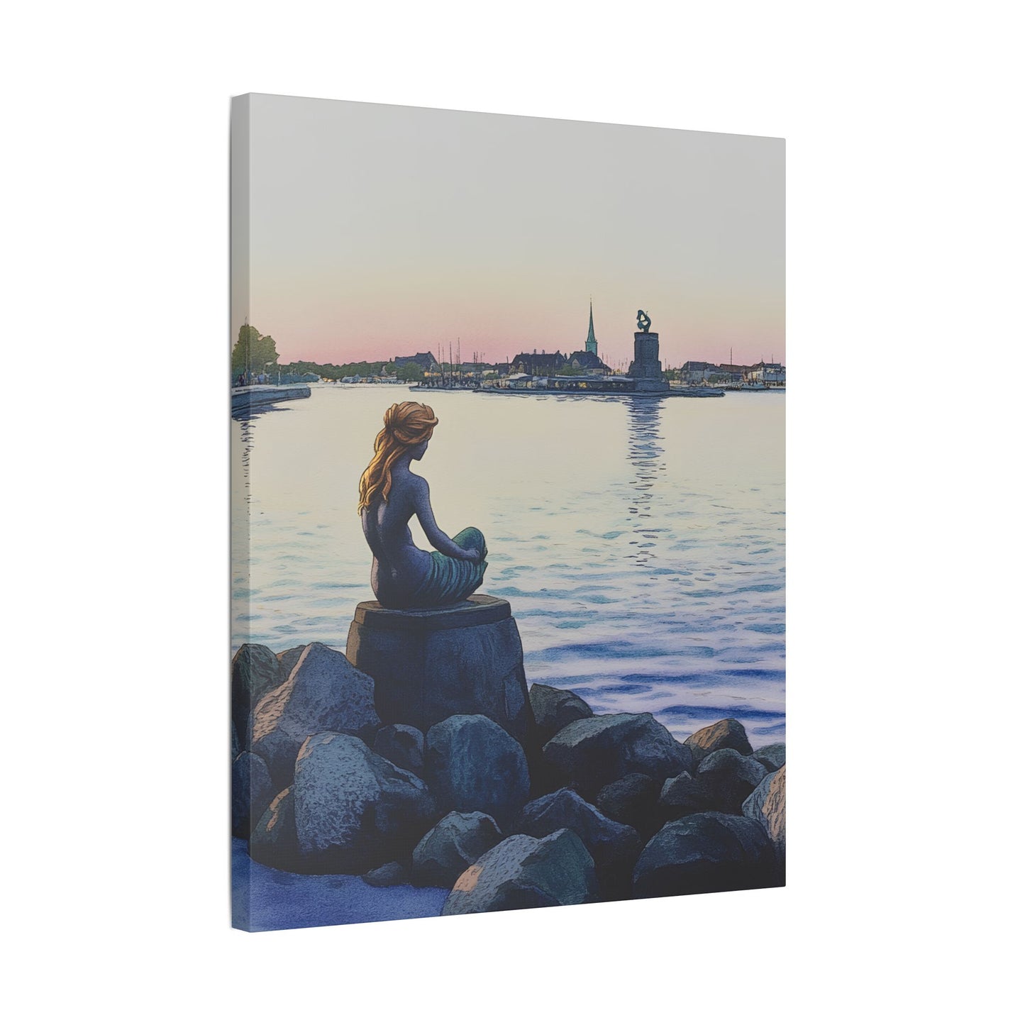 The Little Mermaid at Dawn Canvas