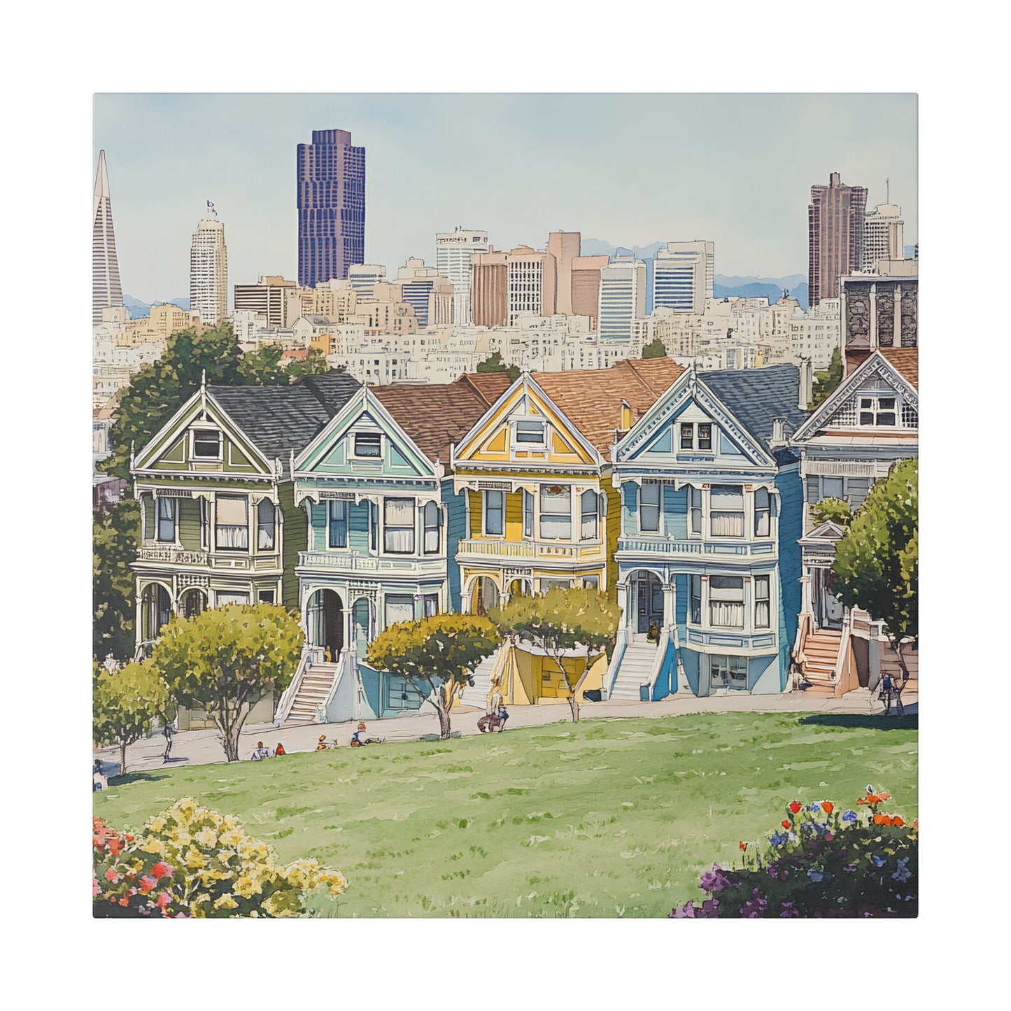 Painted Ladies at Alamo Square Canvas