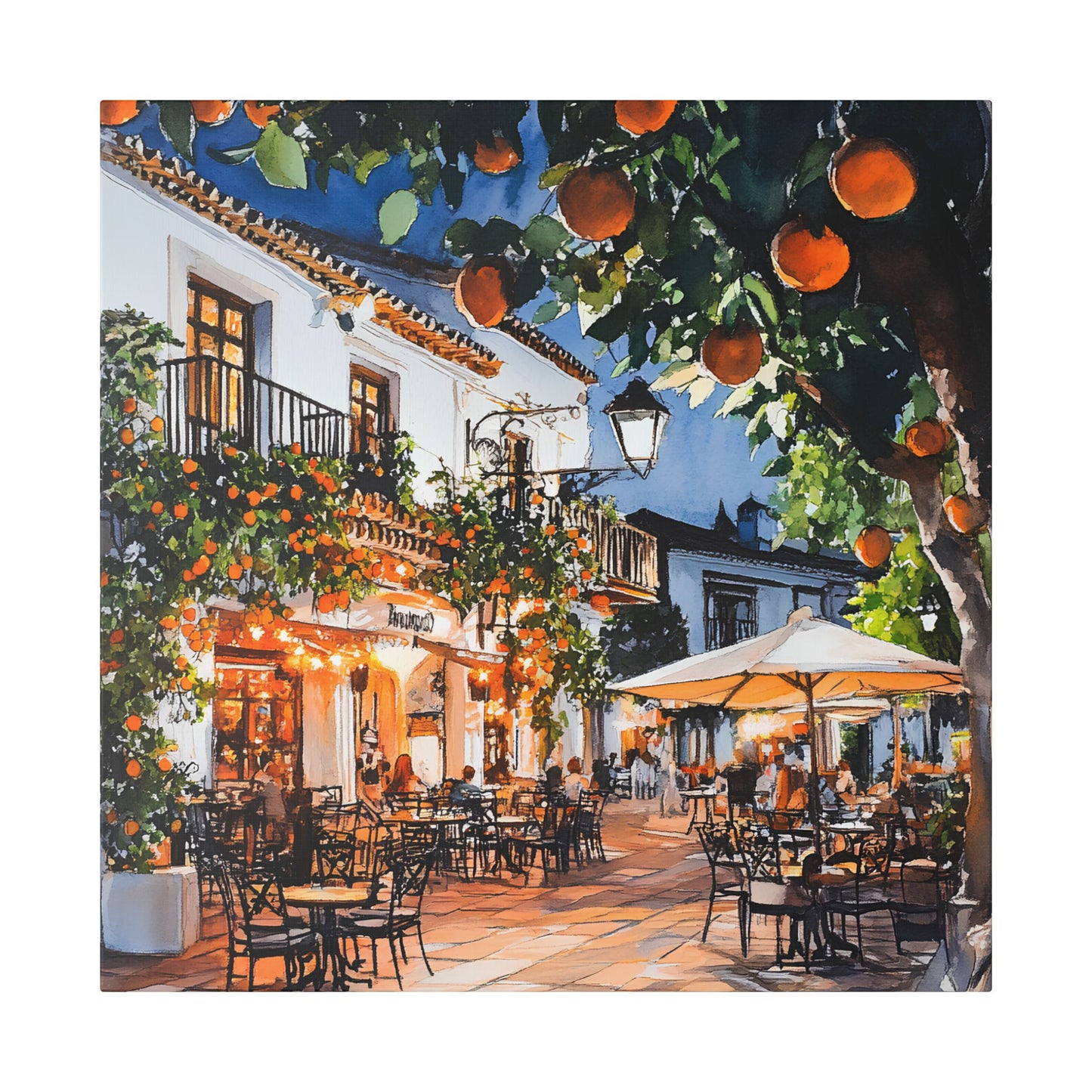 Plaza de los Naranjos Evening Canvas