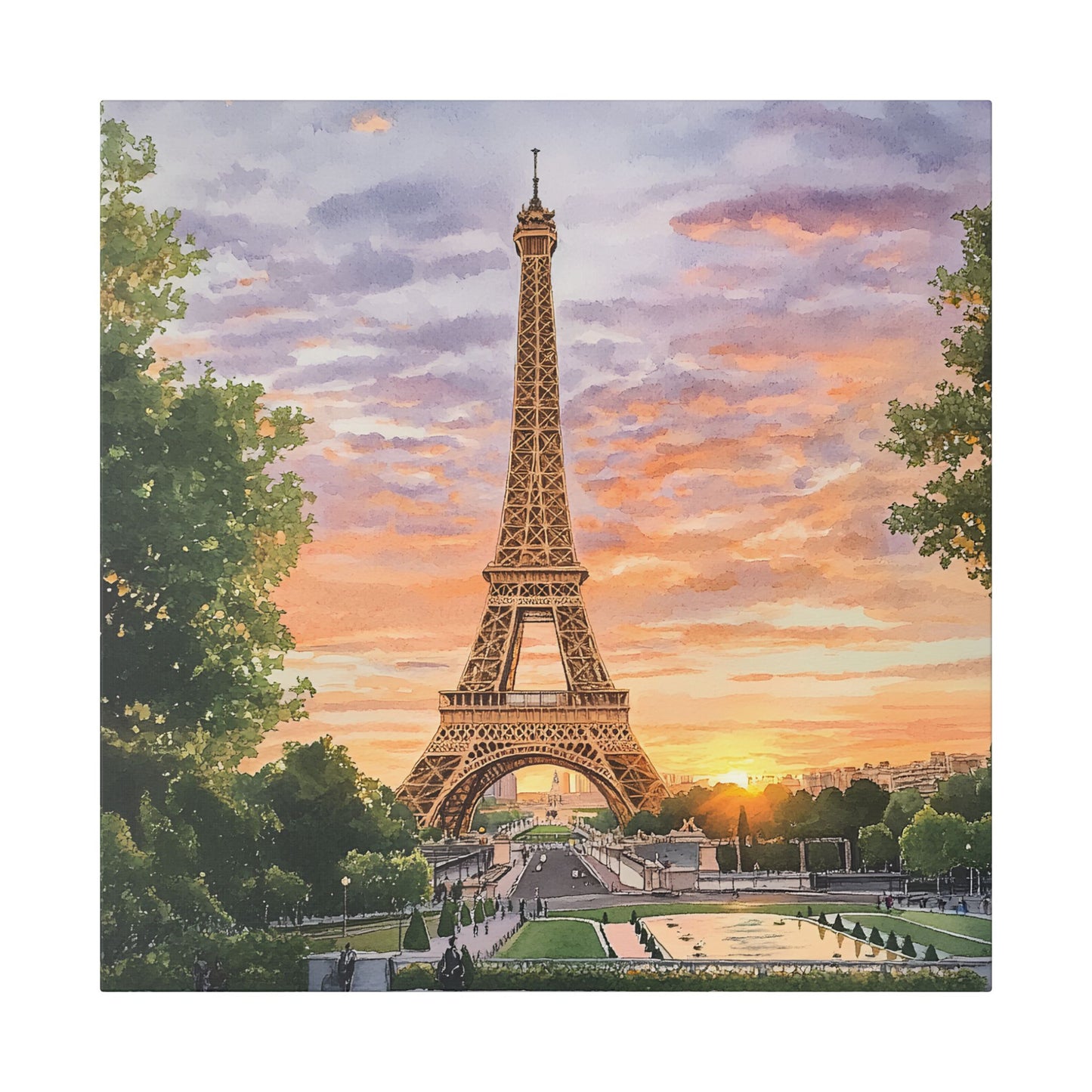 Eiffel Tower at Sunset Canvas