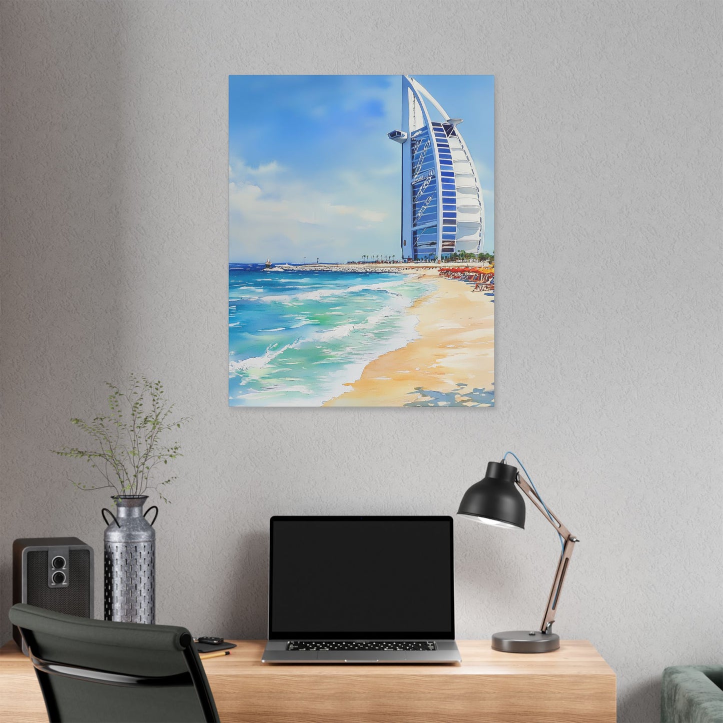 Burj Al Arab from the Beach Canvas