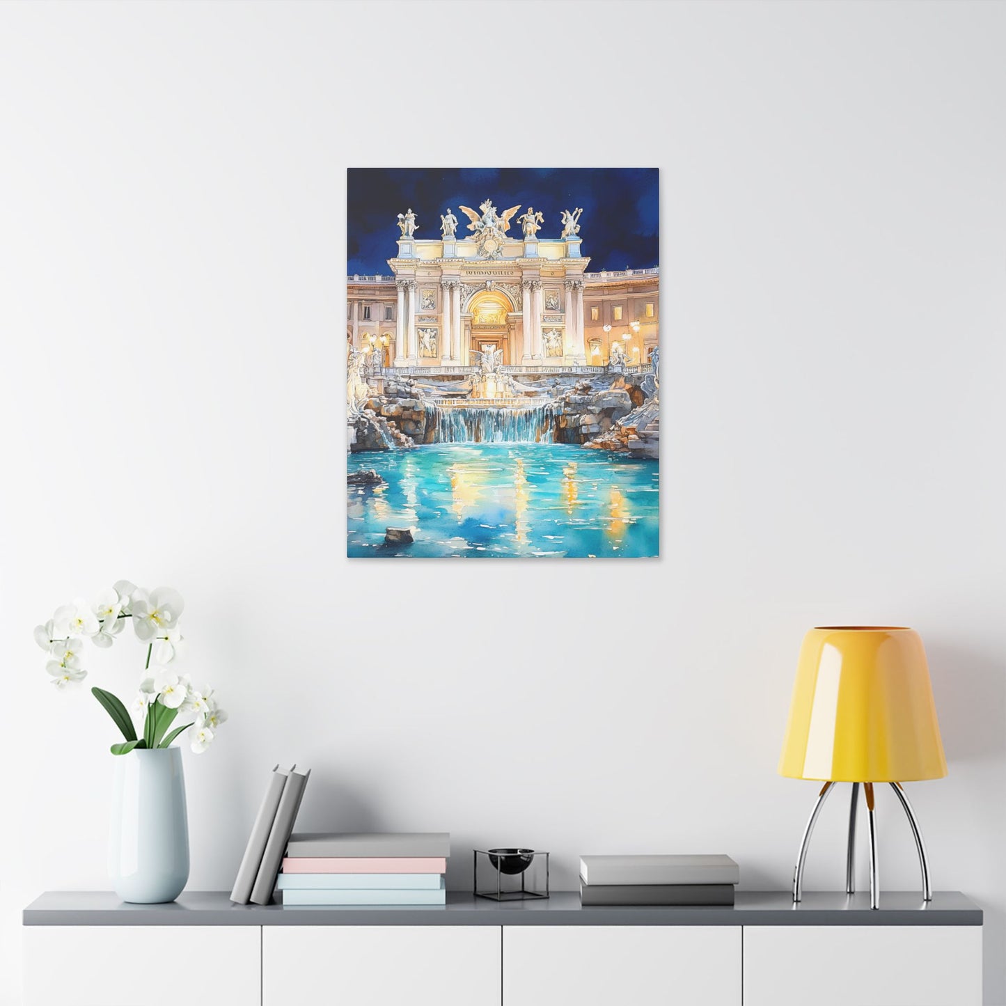 Trevi Fountain by Night Canvas