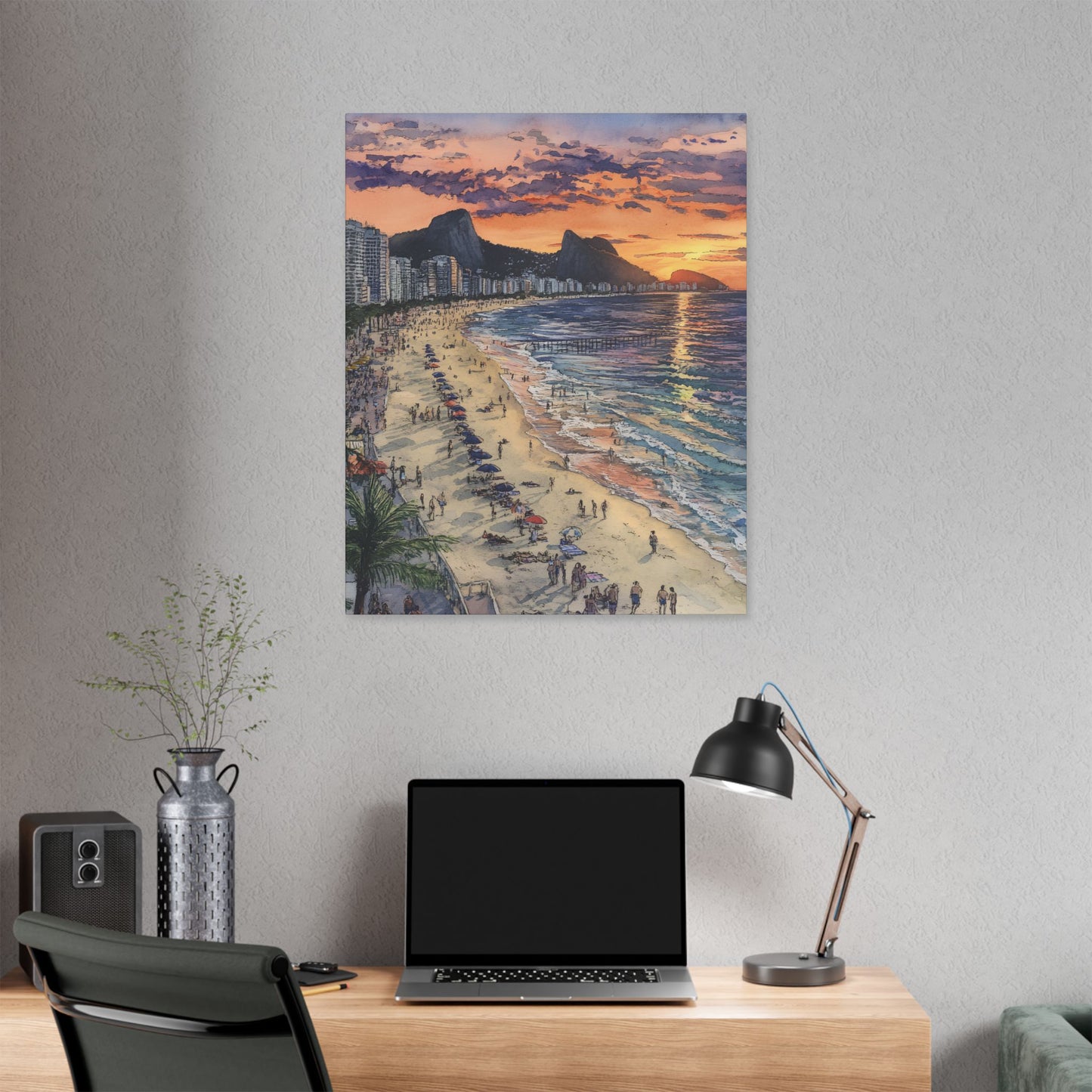 Copacabana Beach at Sunset Canvas