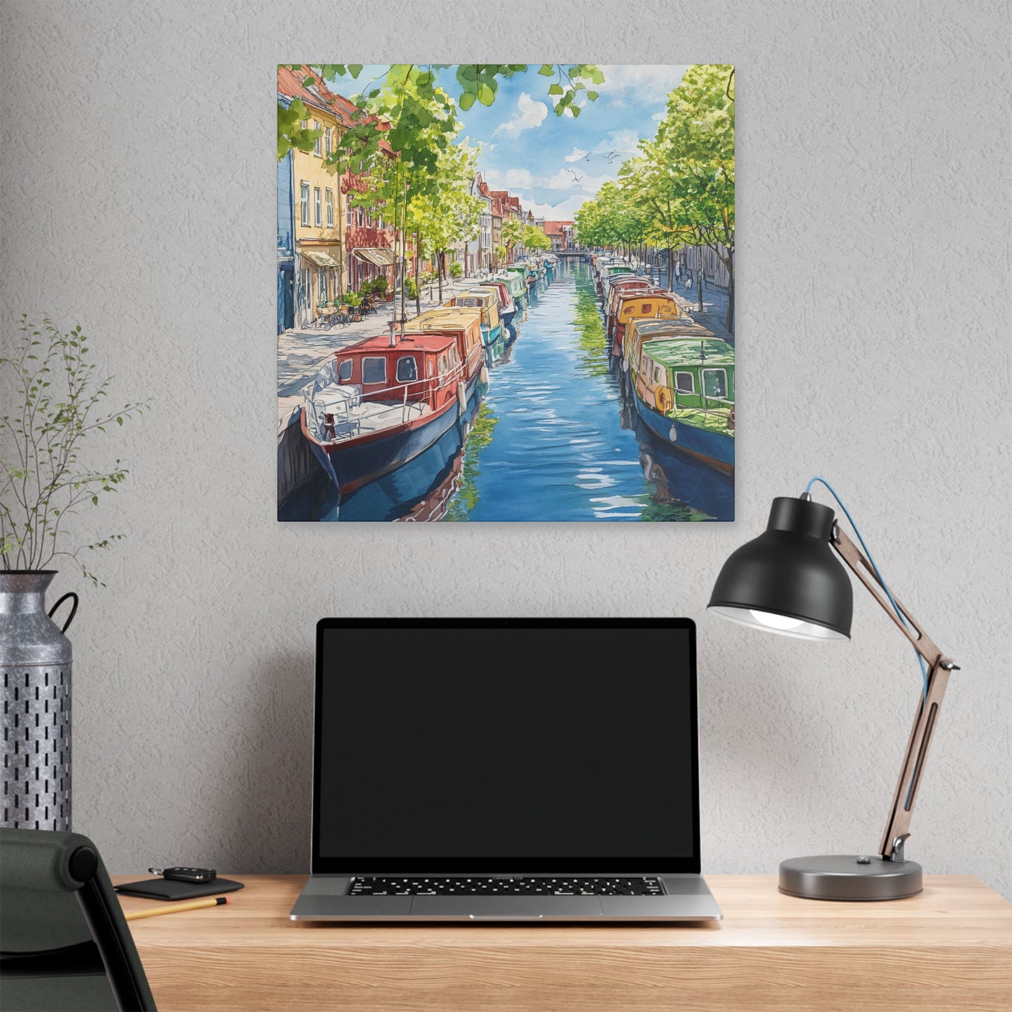 Christianshavn Canal in Spring Canvas