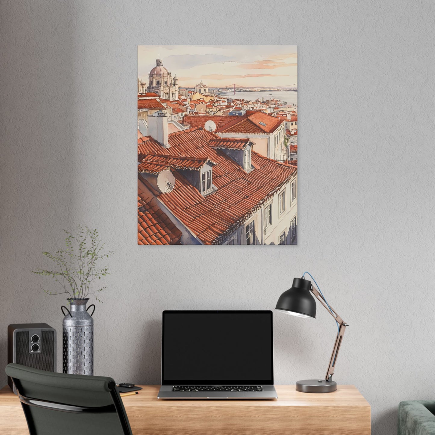 Lisbon Rooftop Panorama Canvas