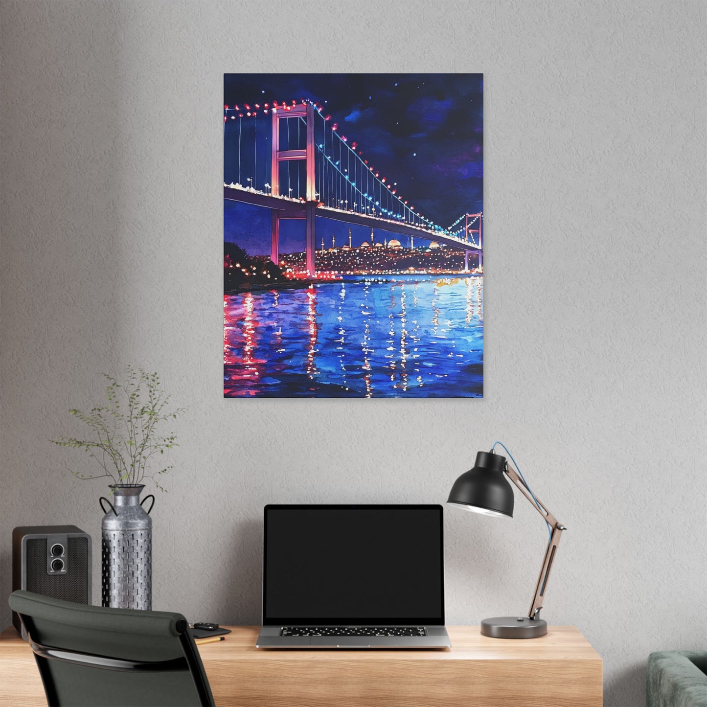 Bosphorus Bridge at Night Canvas