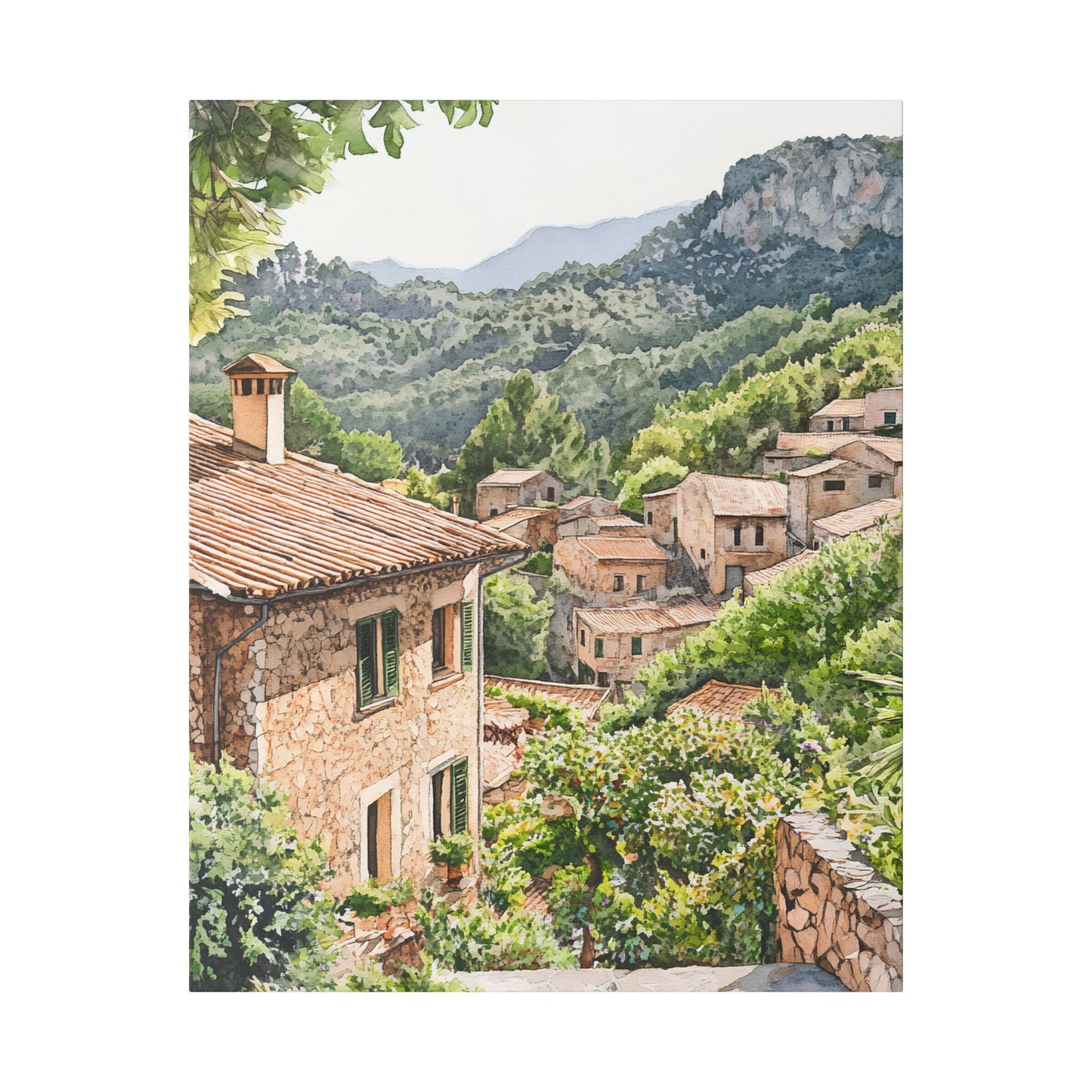 Valldemossa Village in the Mountains Canvas