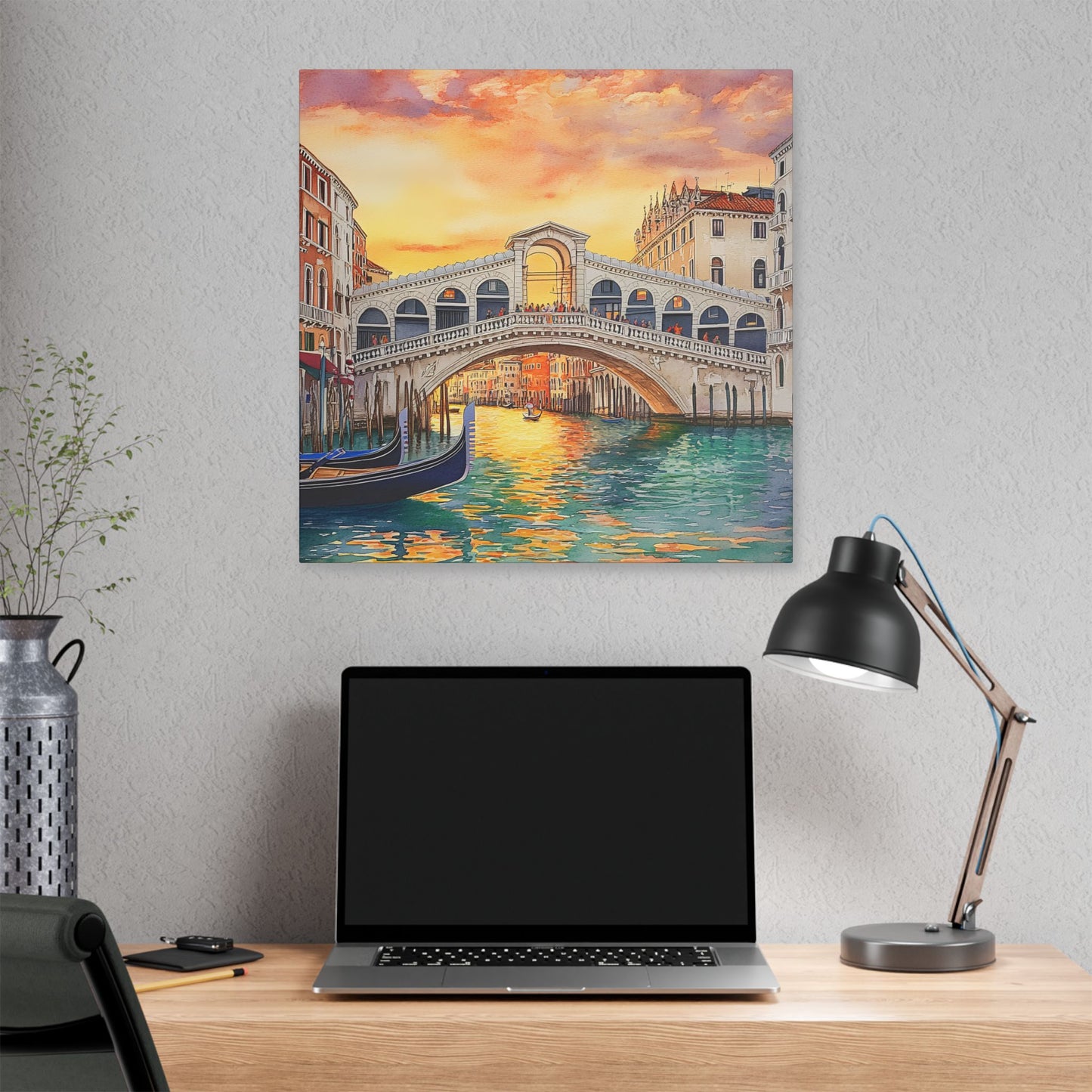 Rialto Bridge at Sunset Canvas