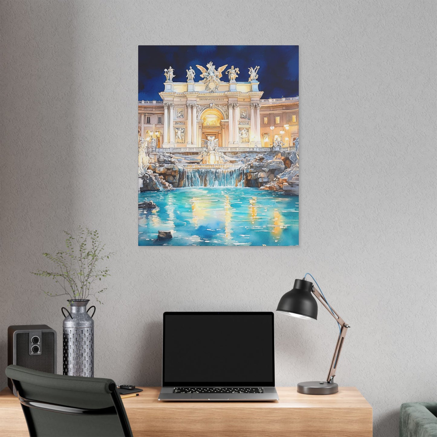 Trevi Fountain by Night Canvas