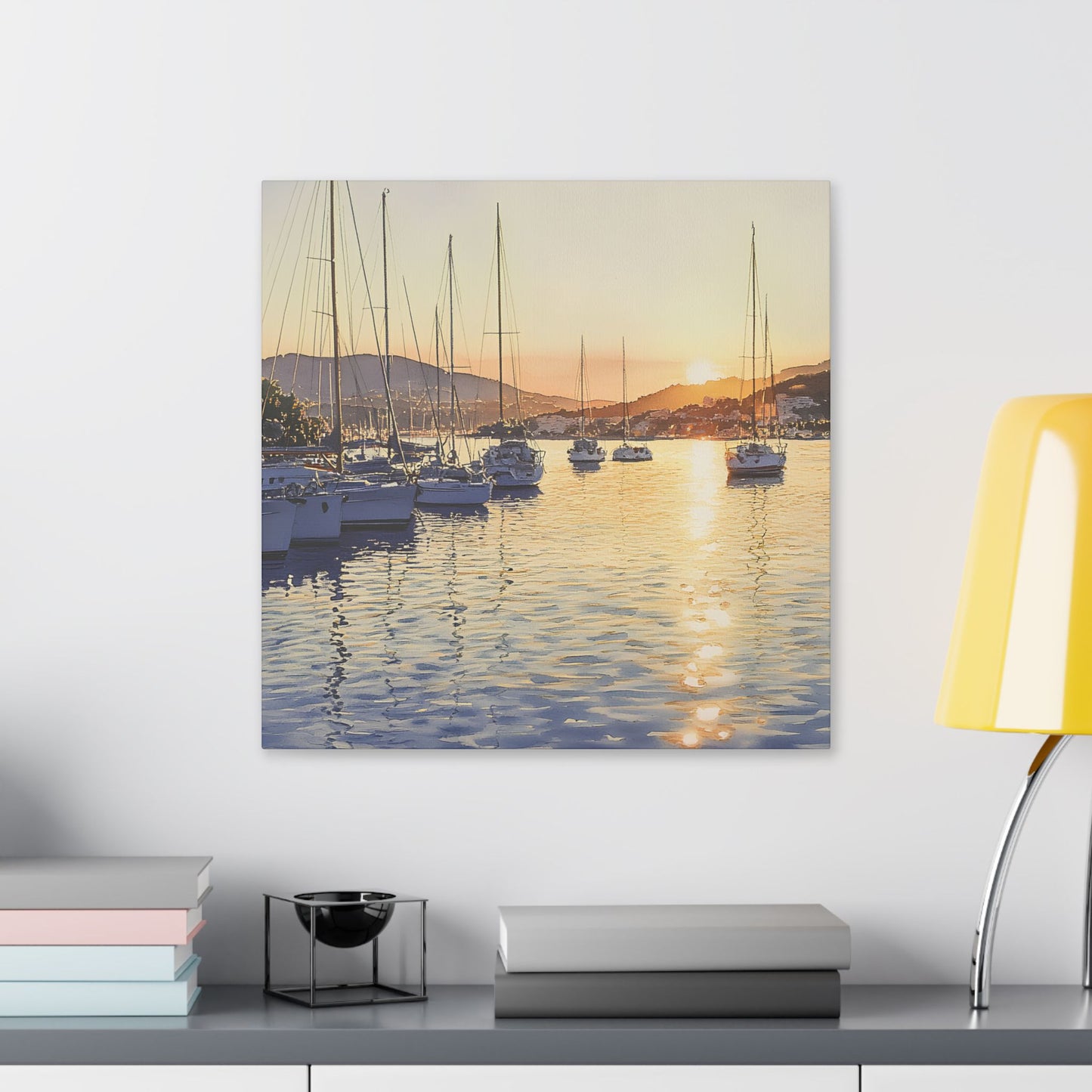 Ibiza Harbour View at Sunrise Canvas