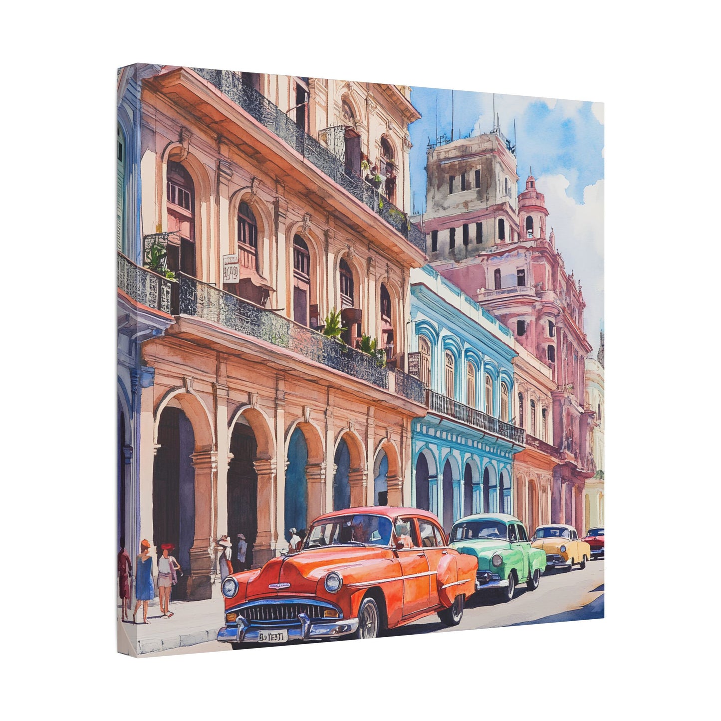 Classic Cars on Havana Streets Canvas