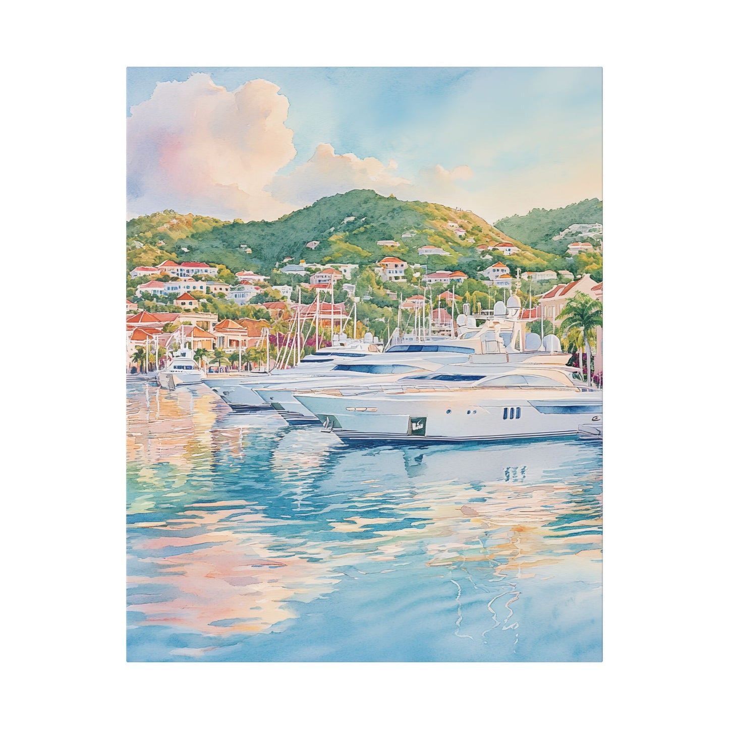 St Barth Gustavia Harbor at Sunrise Canvas