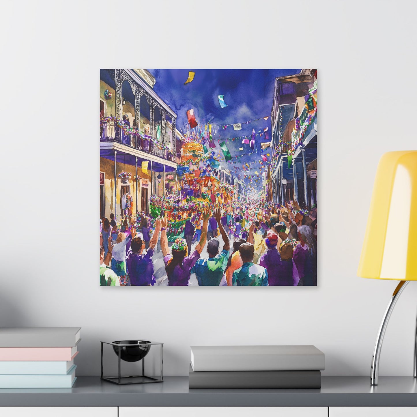 Mardi Gras Parade on Bourbon Street Canvas