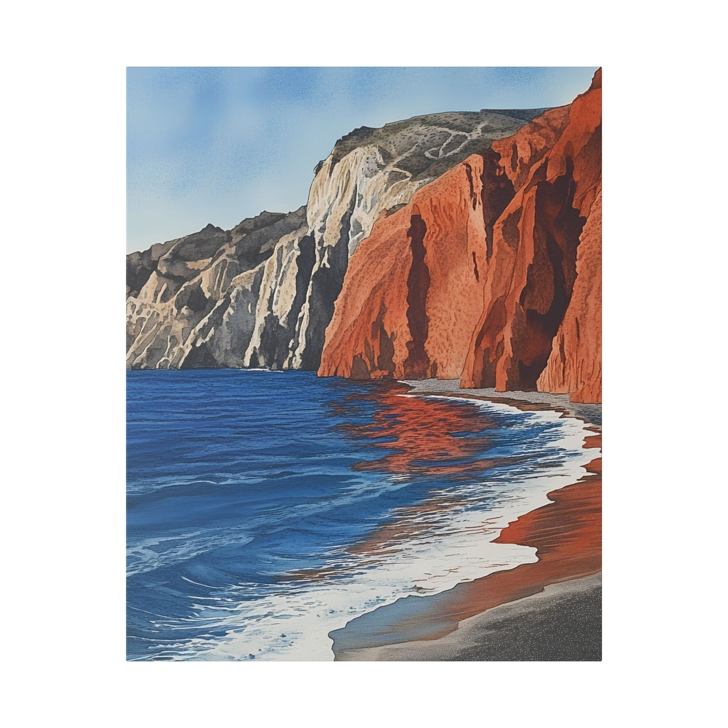 Red Beach Serenity Canvas