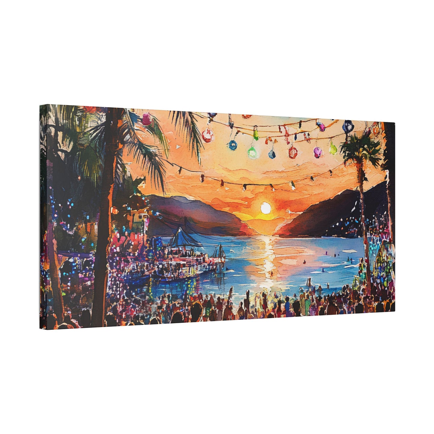 Ibiza Beach Party at Sunset Canvas