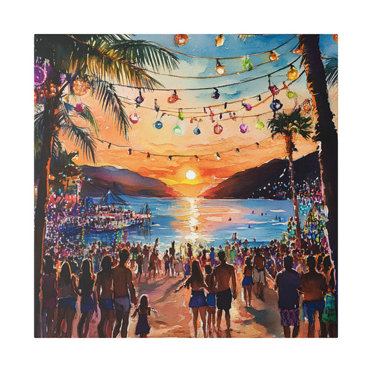 Ibiza Beach Party at Sunset Canvas