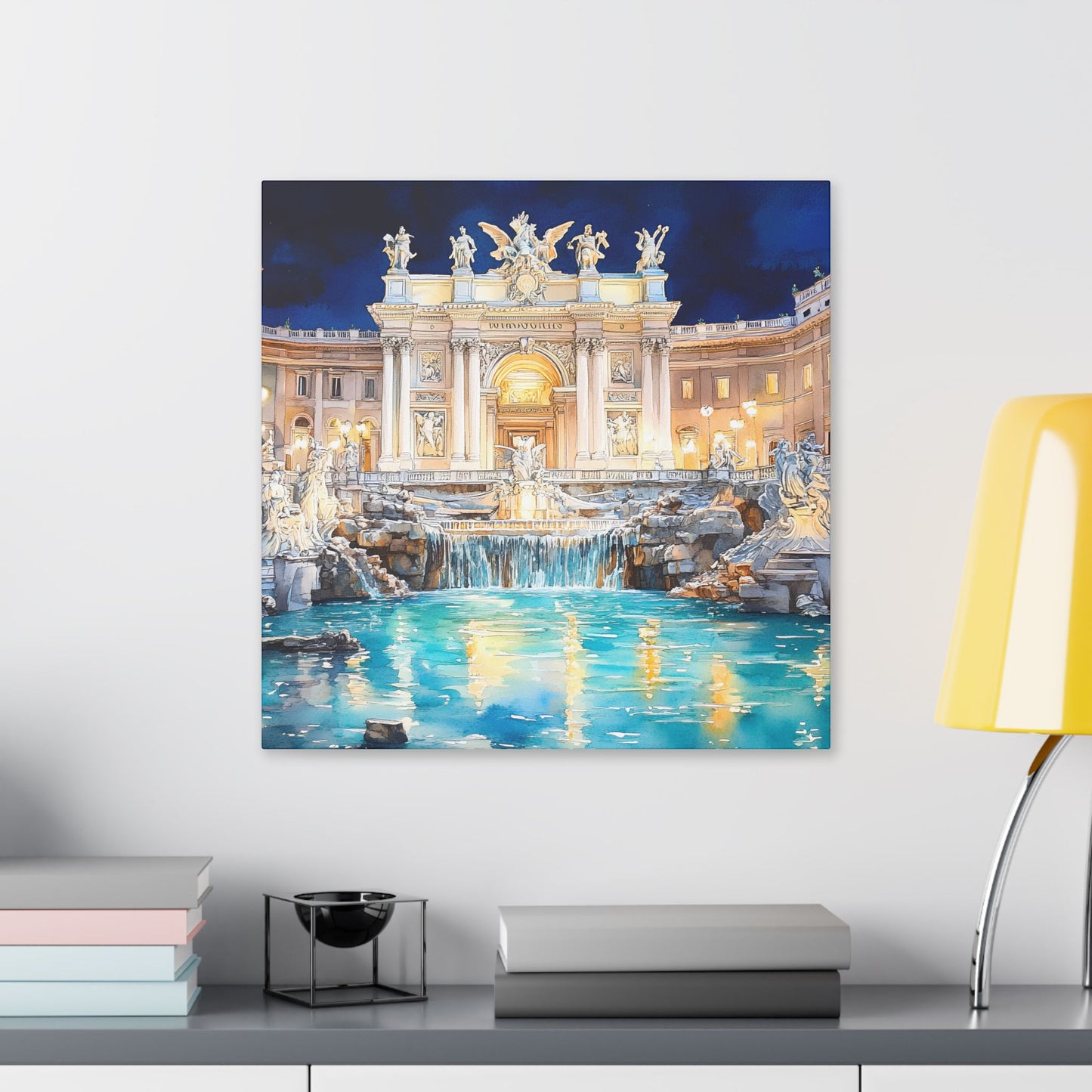 Trevi Fountain by Night Canvas