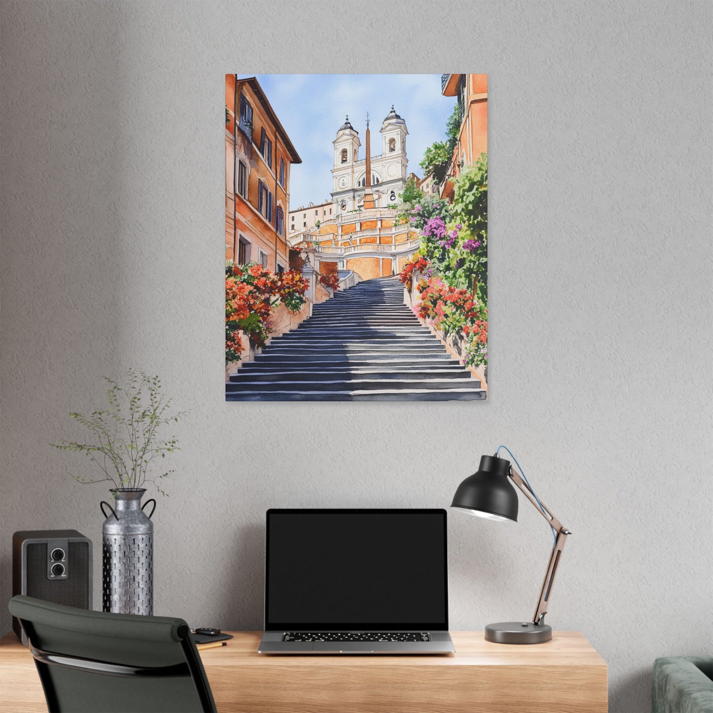 Spanish Steps in Bloom Canvas