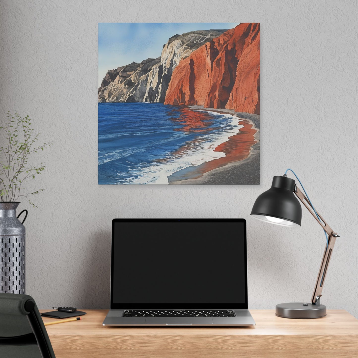 Red Beach Serenity Canvas