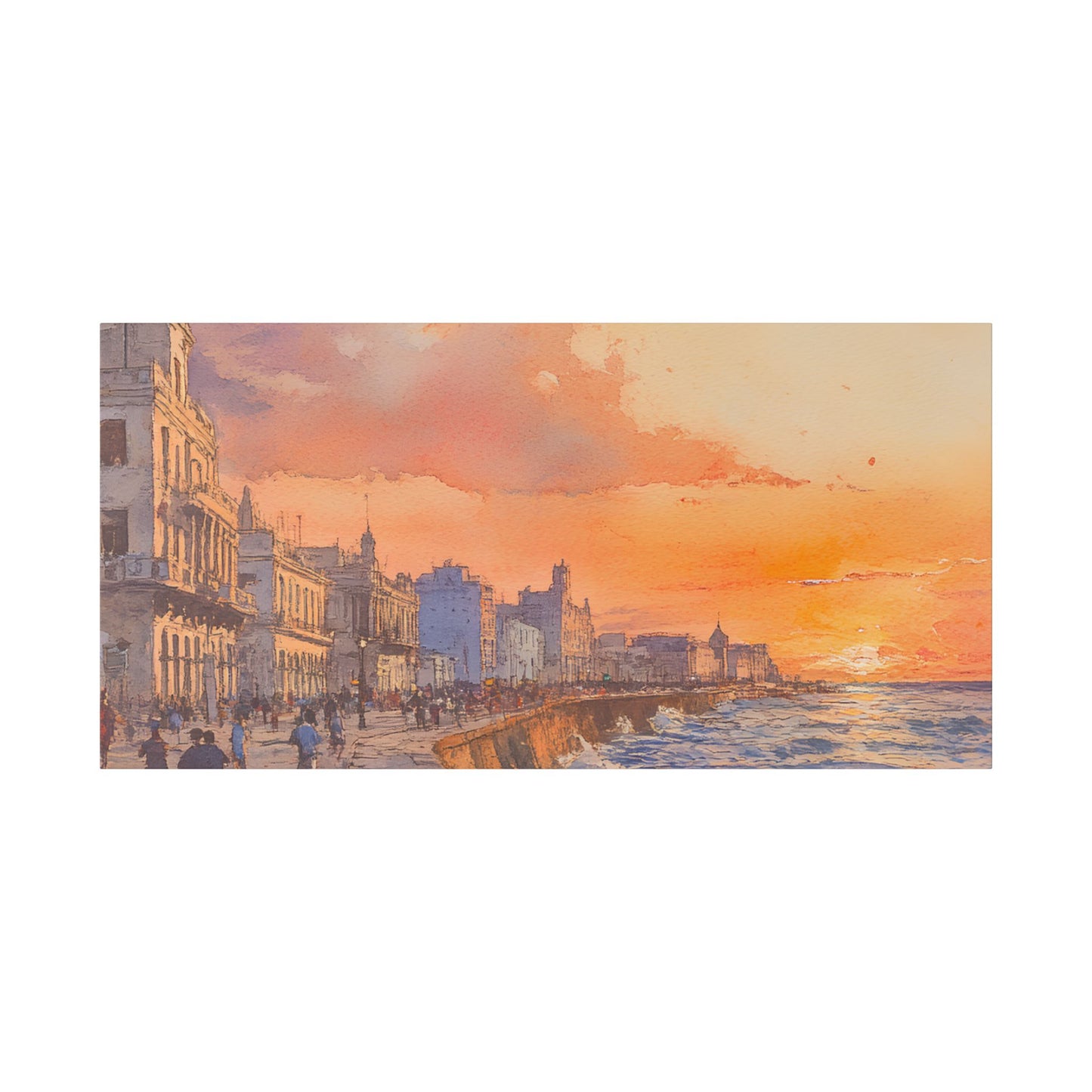 Havana Malecón at Sunset Canvas