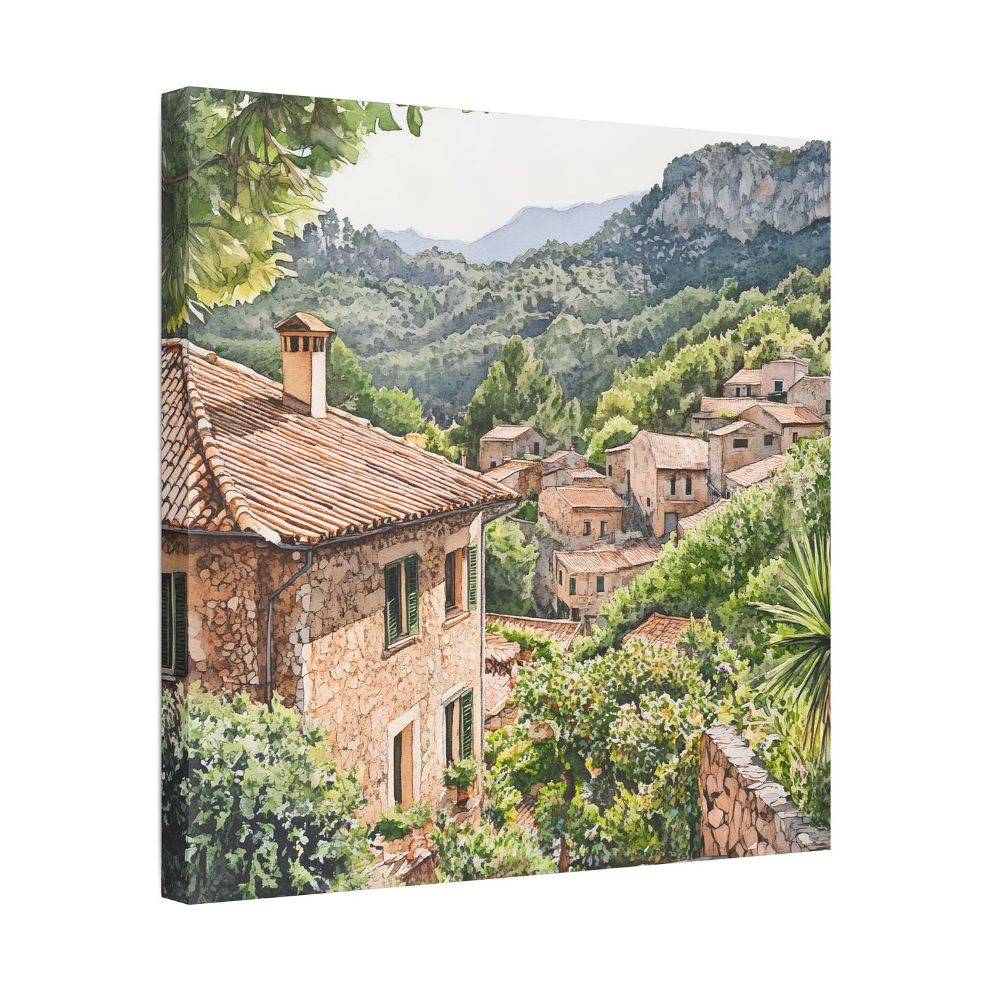 Valldemossa Village in the Mountains Canvas