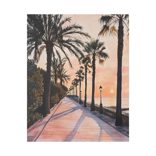 Marbella Promenade at Sunrise Canvas