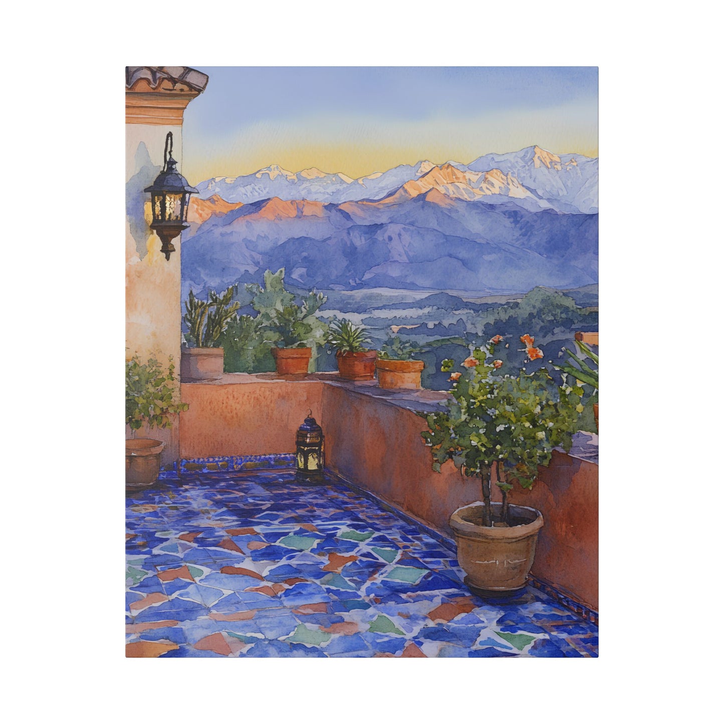 Atlas Mountains from a Riad Canvas