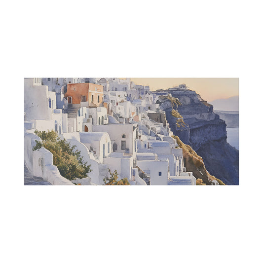 Fira Cliffside at Dawn Canvas