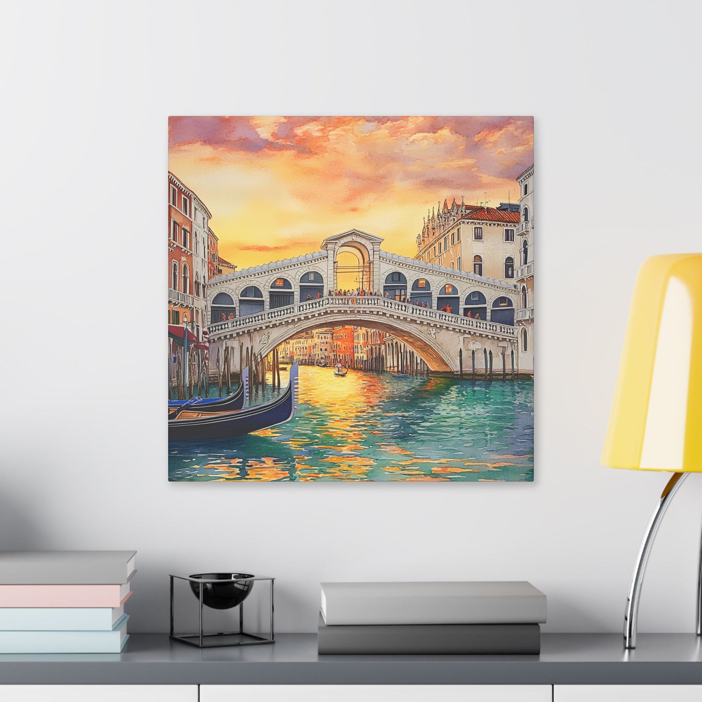 Rialto Bridge at Sunset Canvas