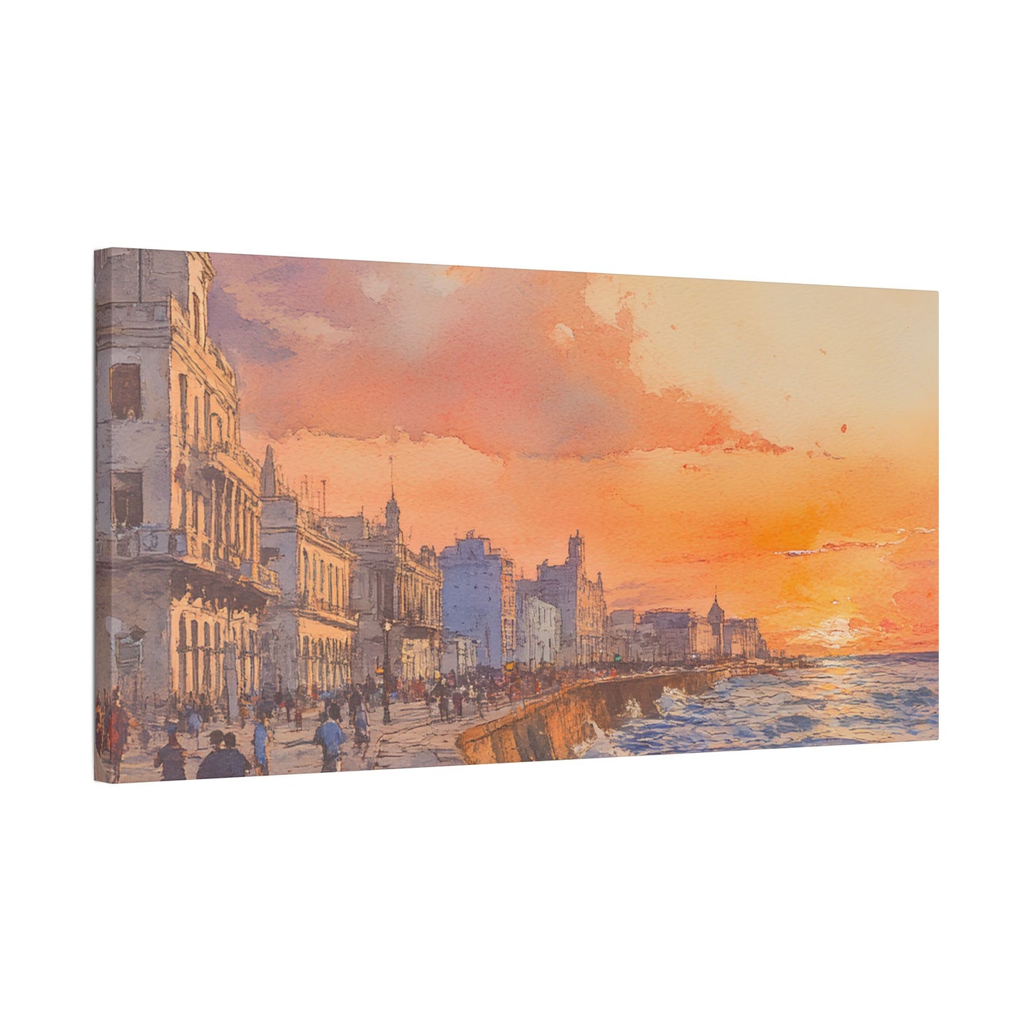 Havana Malecón at Sunset Canvas