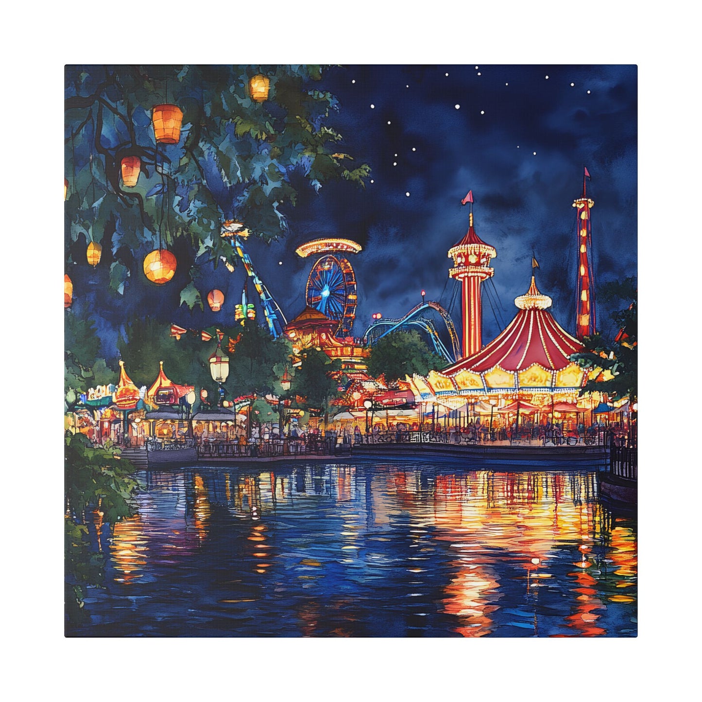 Tivoli Gardens at Night Canvas