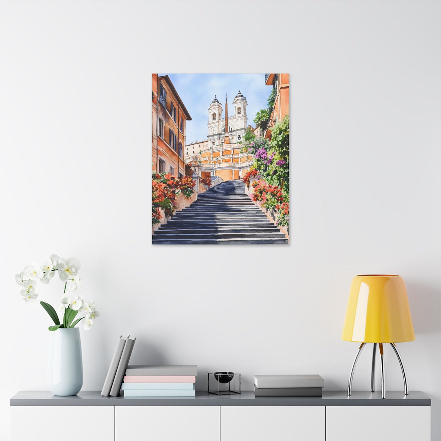 Spanish Steps in Bloom Canvas