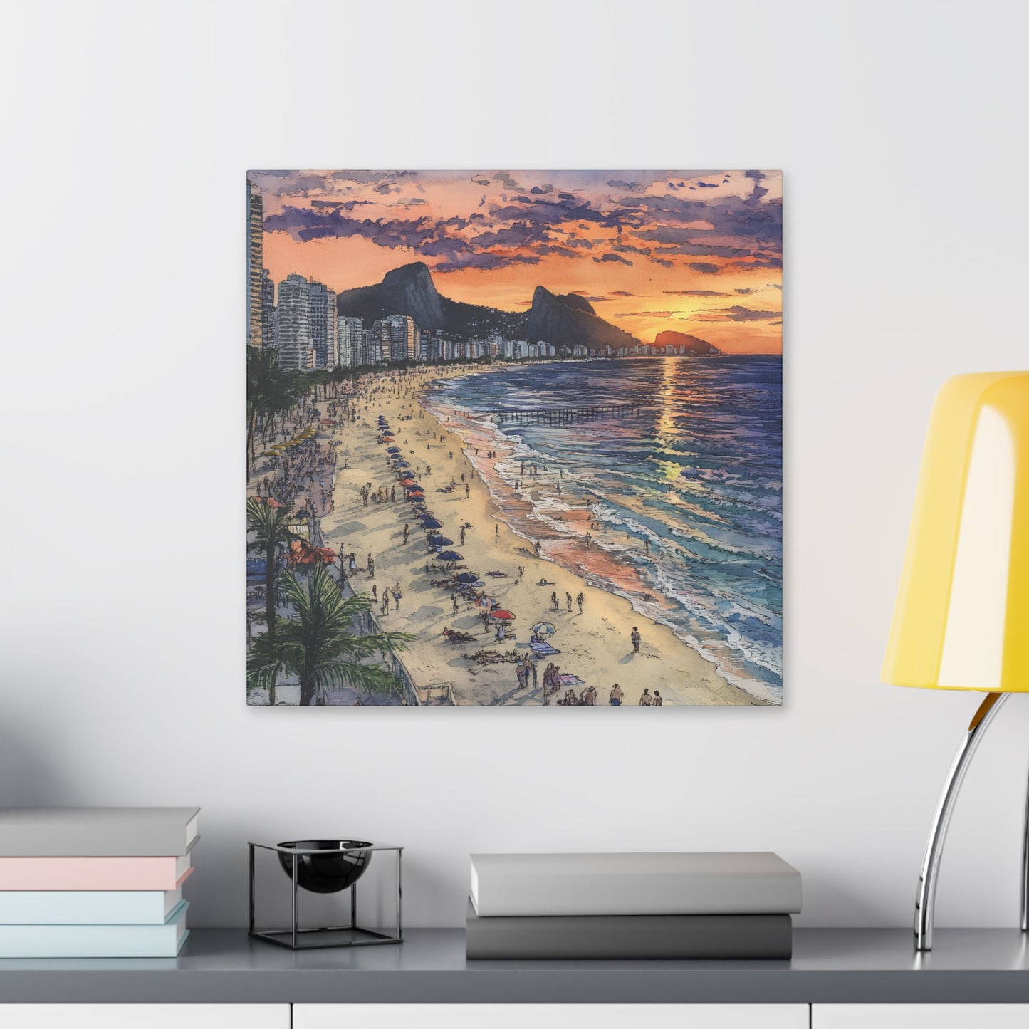 Copacabana Beach at Sunset Canvas