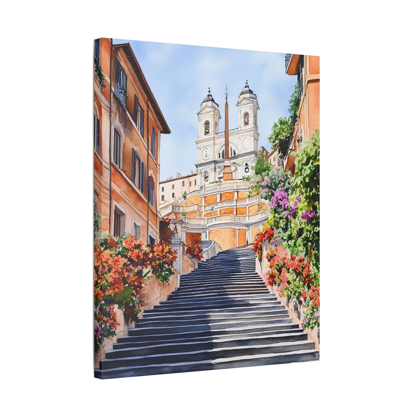 Spanish Steps in Bloom Canvas