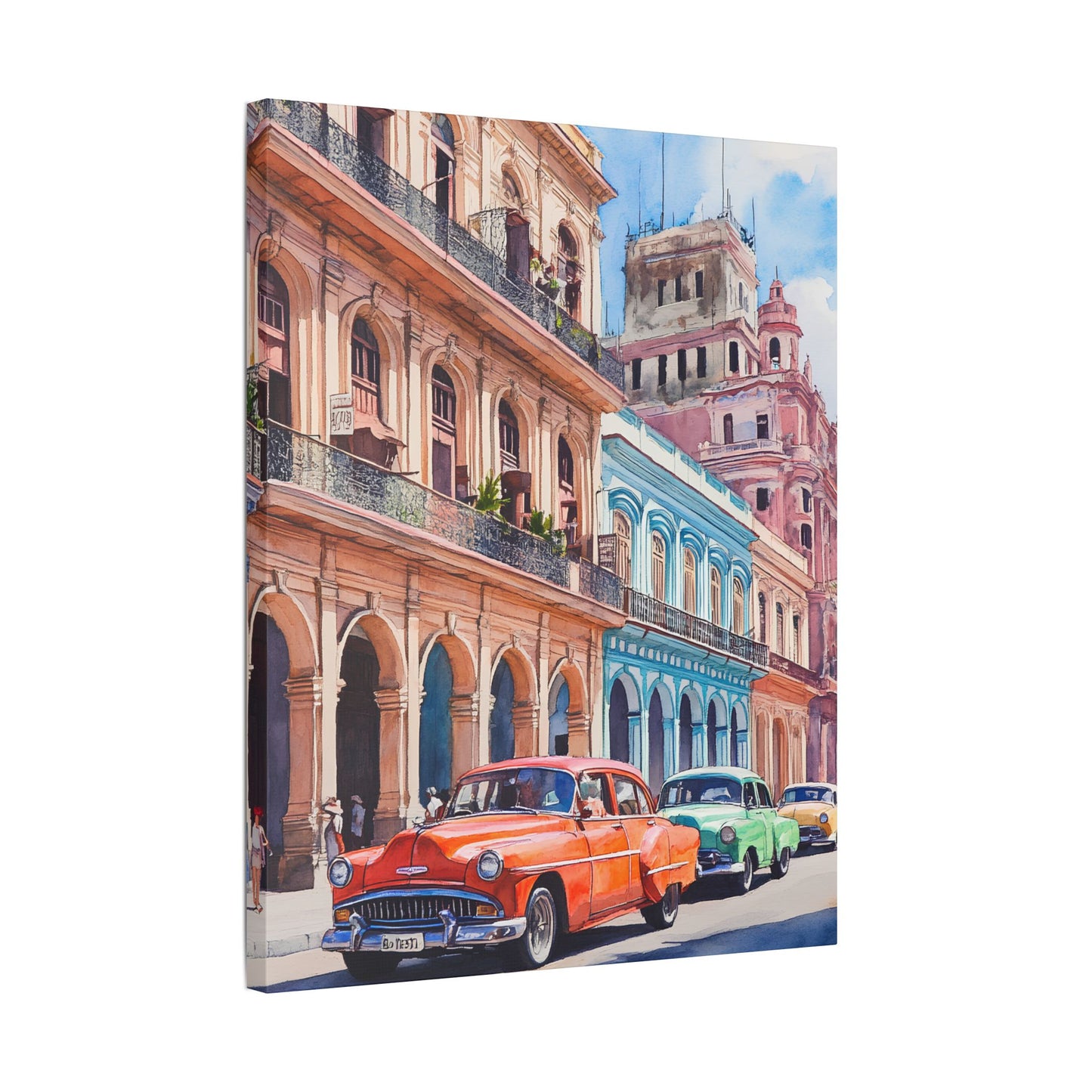 Classic Cars on Havana Streets Canvas