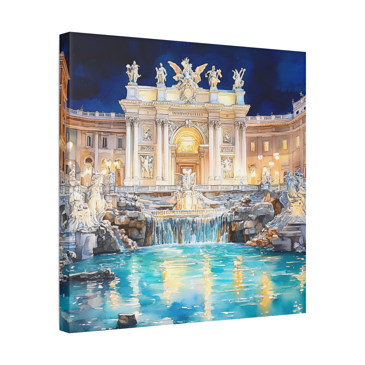 Trevi Fountain by Night Canvas