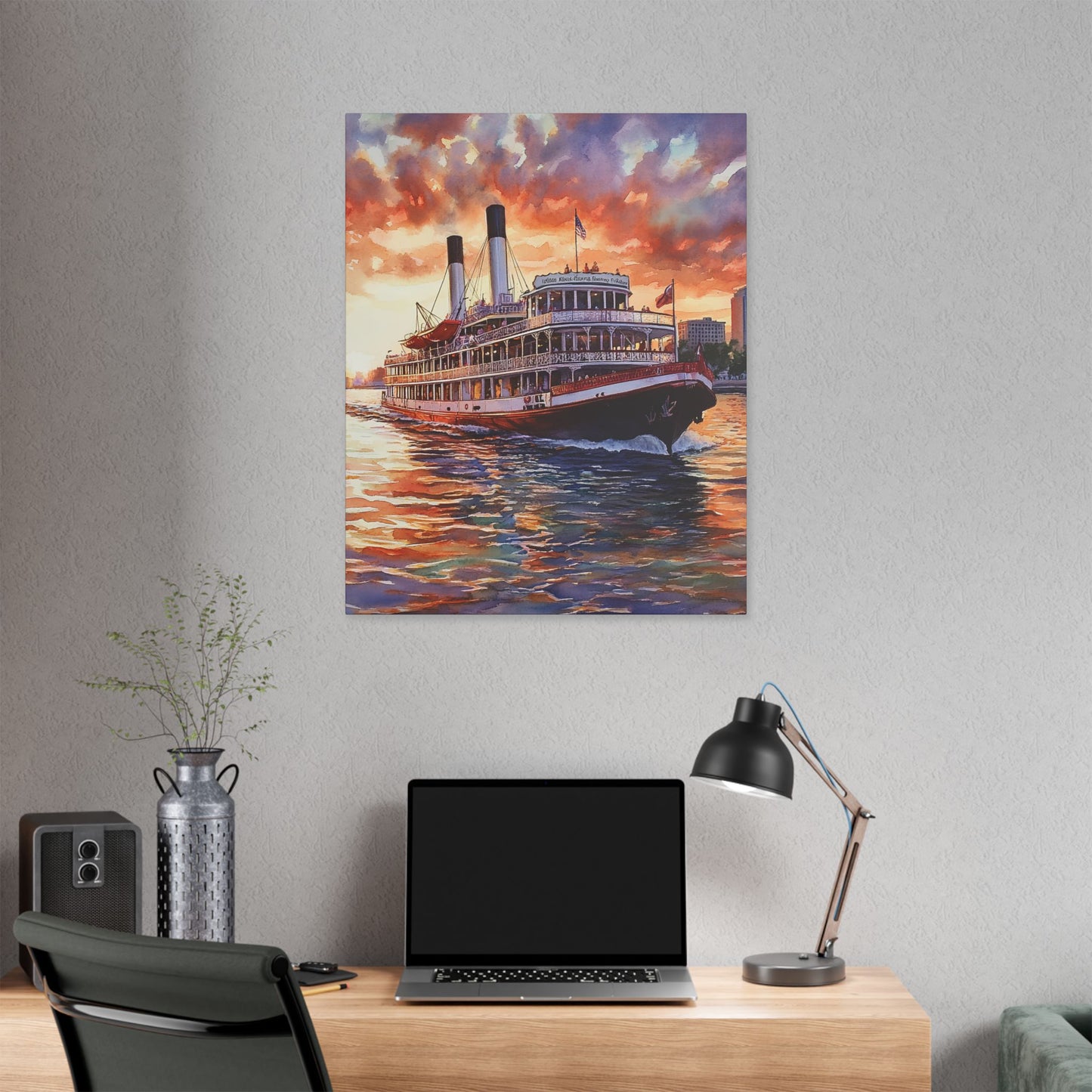 Steamboat on the Mississippi River Canvas