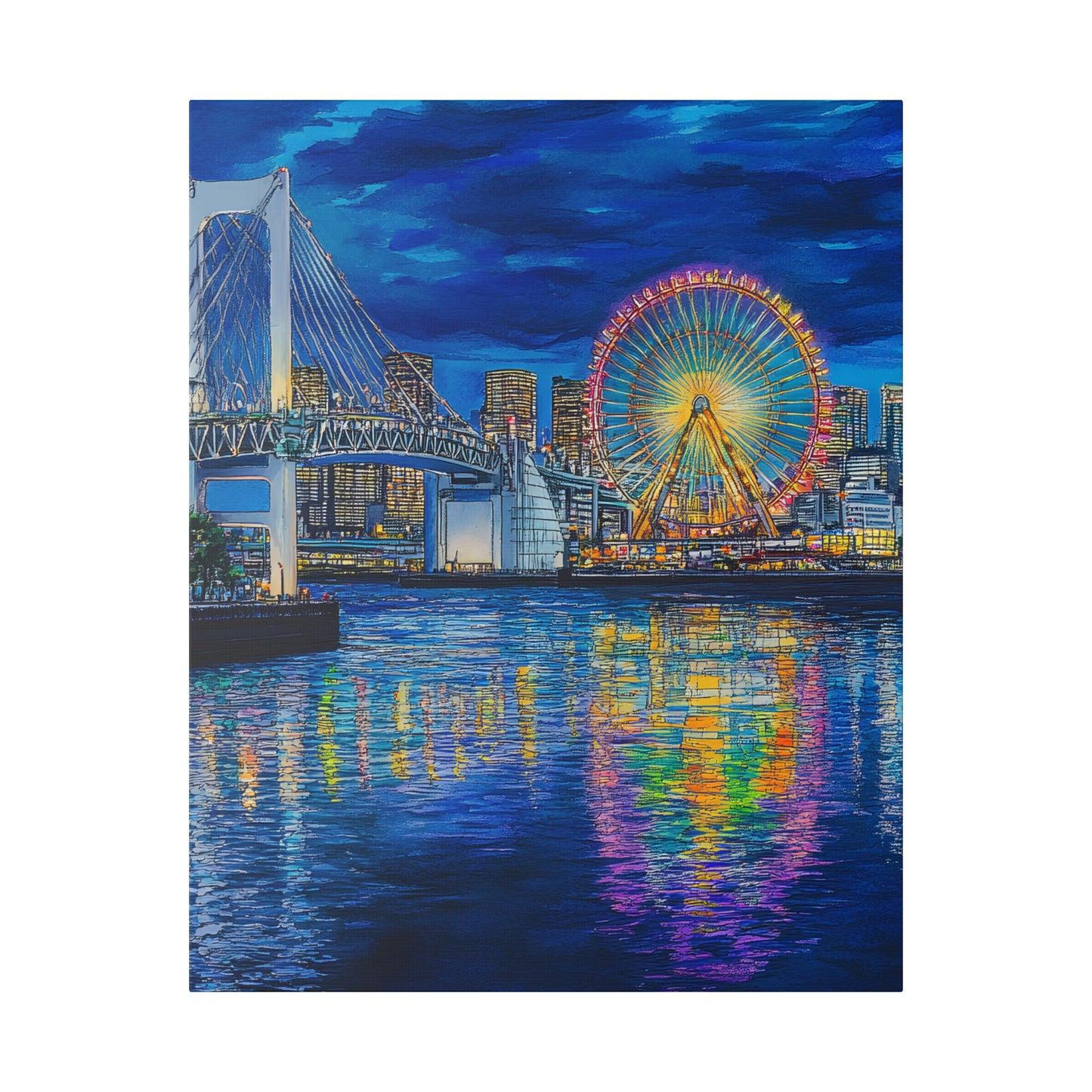 Odaiba Waterfront at Night Canvas