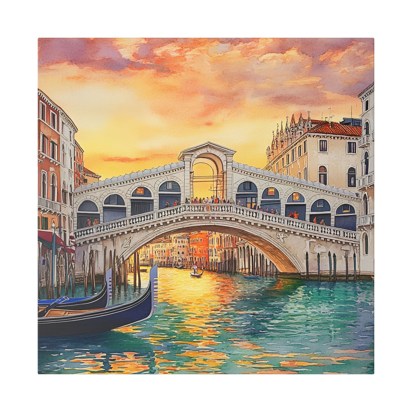 Rialto Bridge at Sunset Canvas