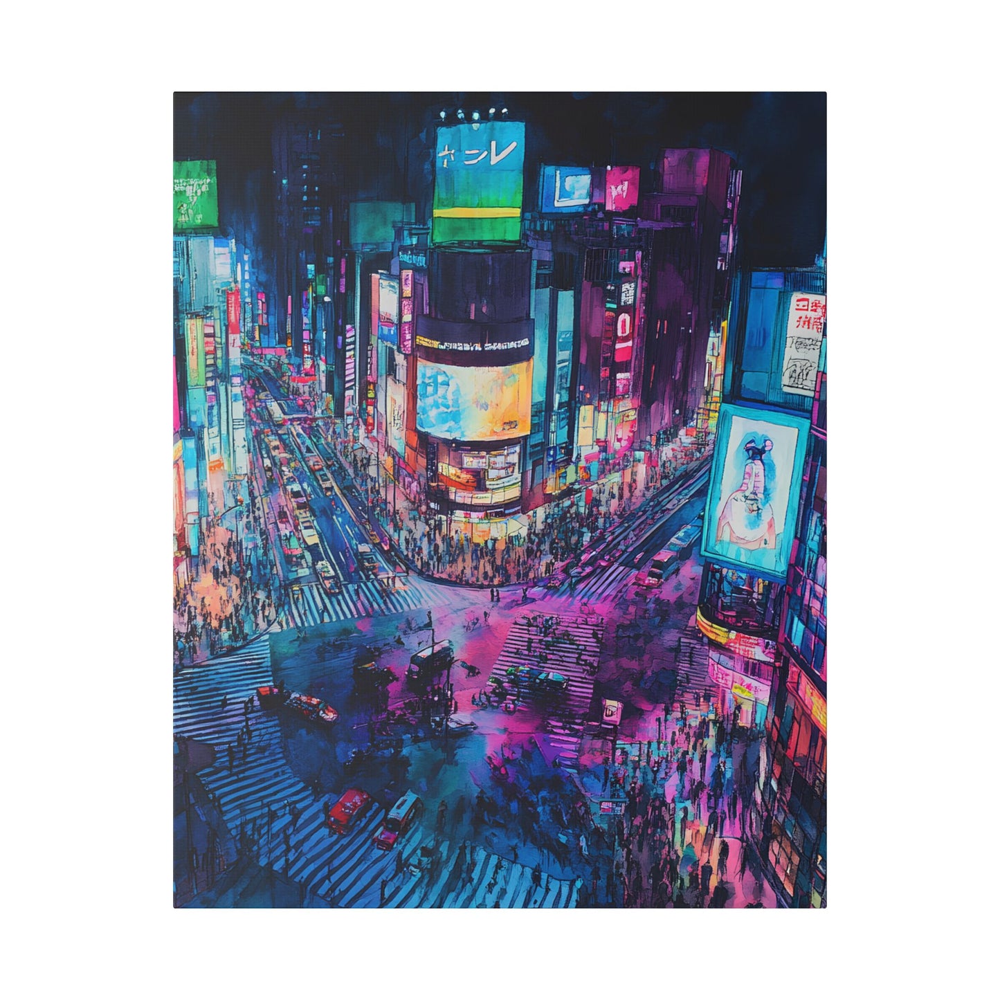 Shibuya Crossing at Night Canvas