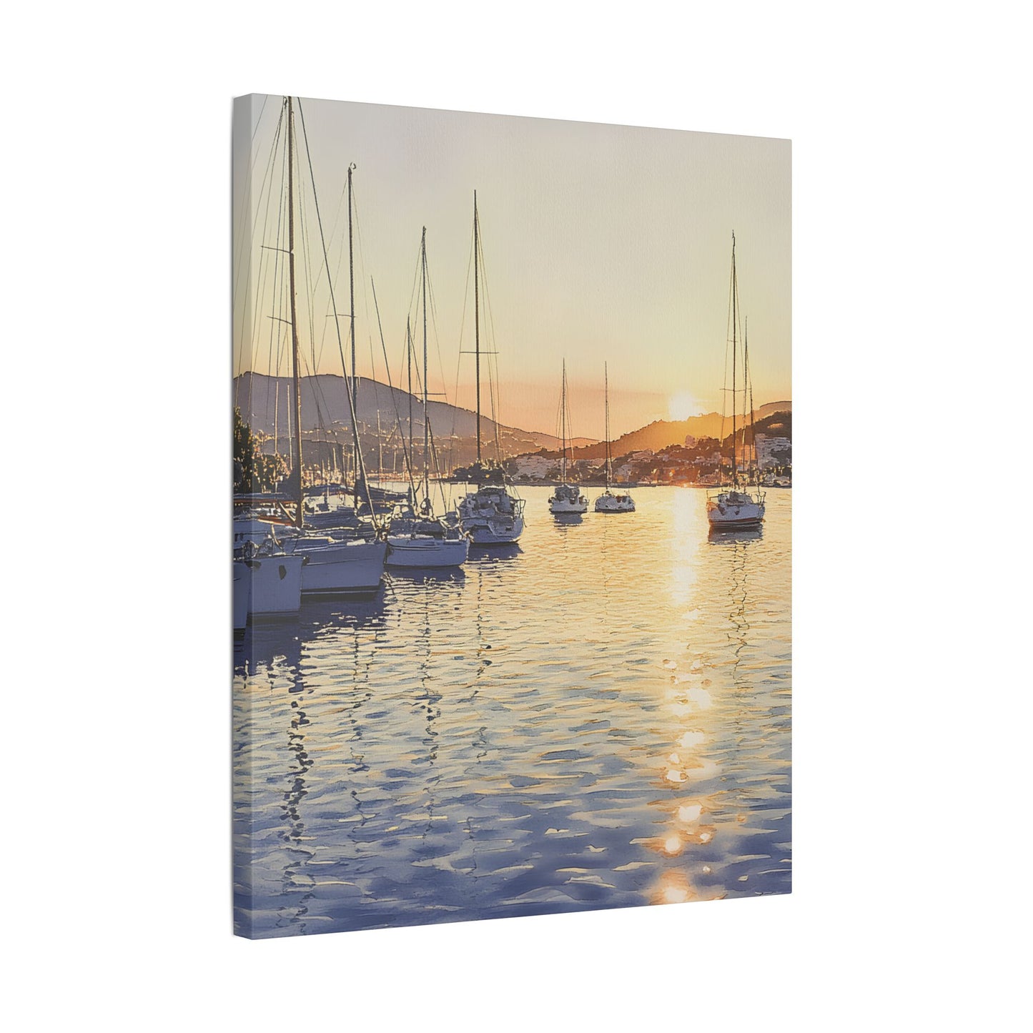 Ibiza Harbour View at Sunrise Canvas