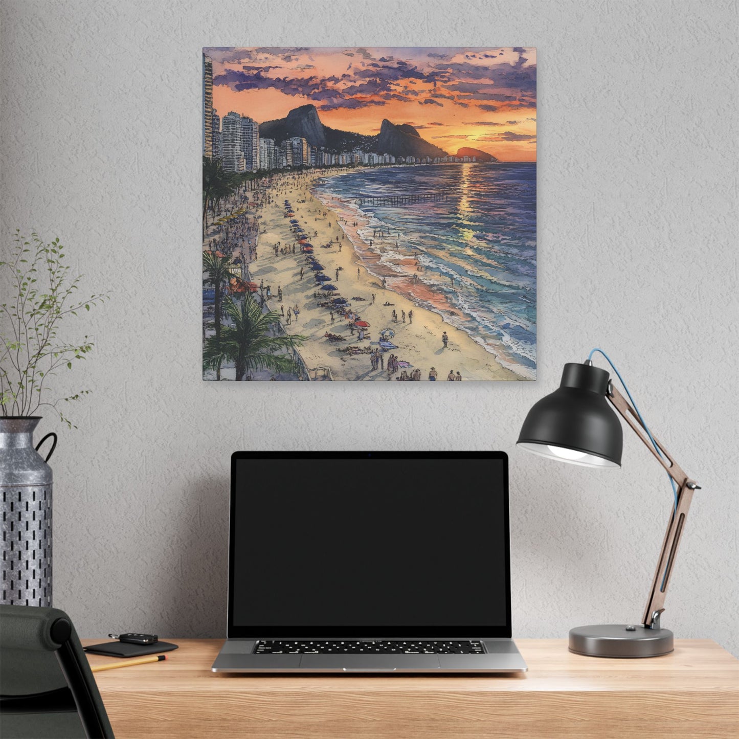 Copacabana Beach at Sunset Canvas